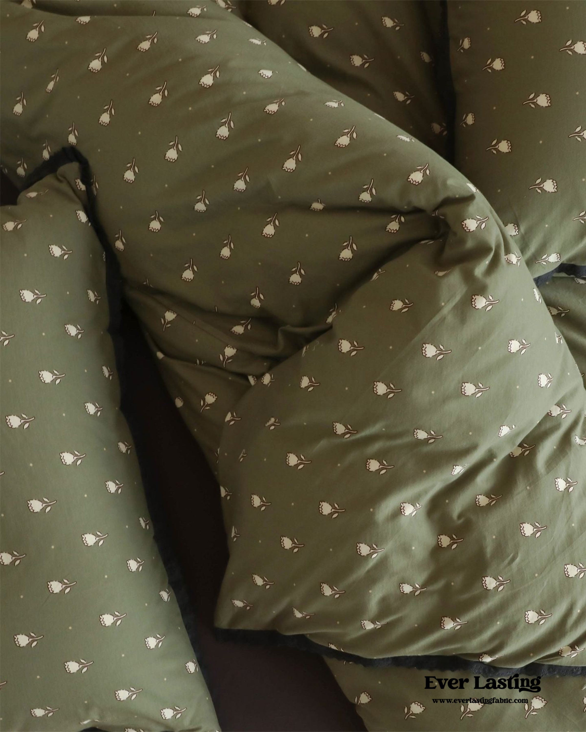 Anaya Rose French Vintage Bedding Set - Green + Brown