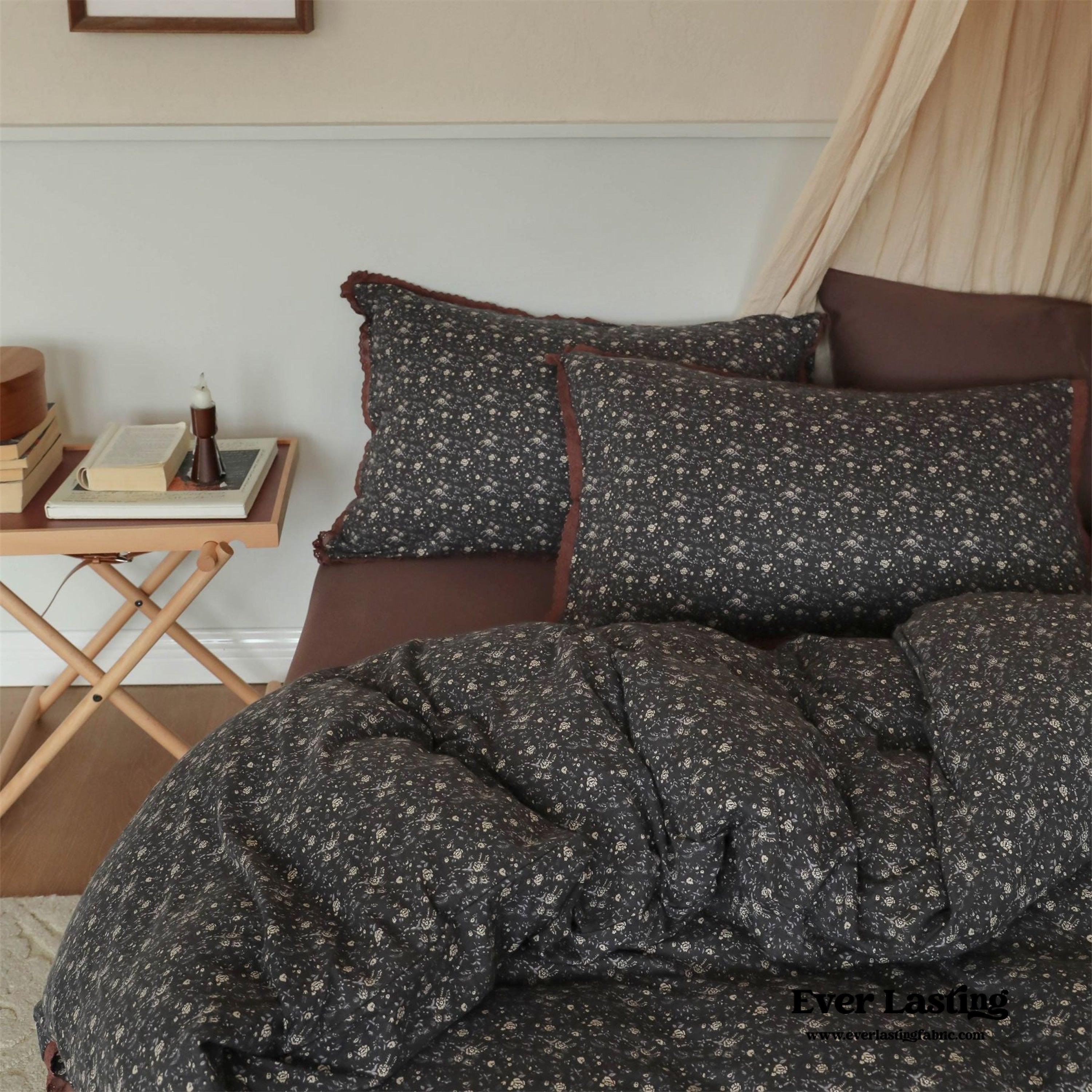 Anaya Rose French Vintage Bedding Set - Green + Brown