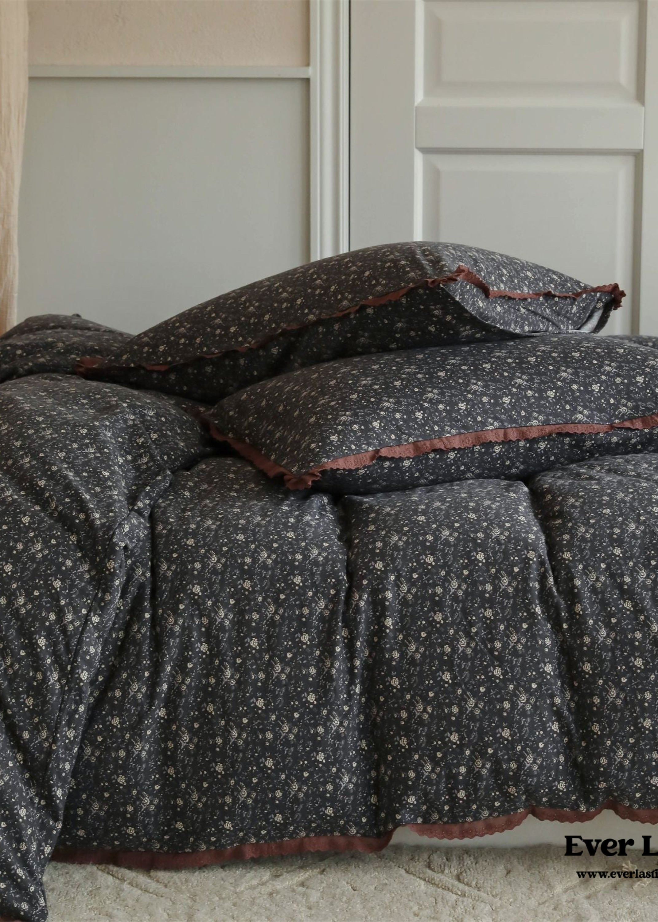 Anaya Rose French Vintage Bedding Set - Green + Brown