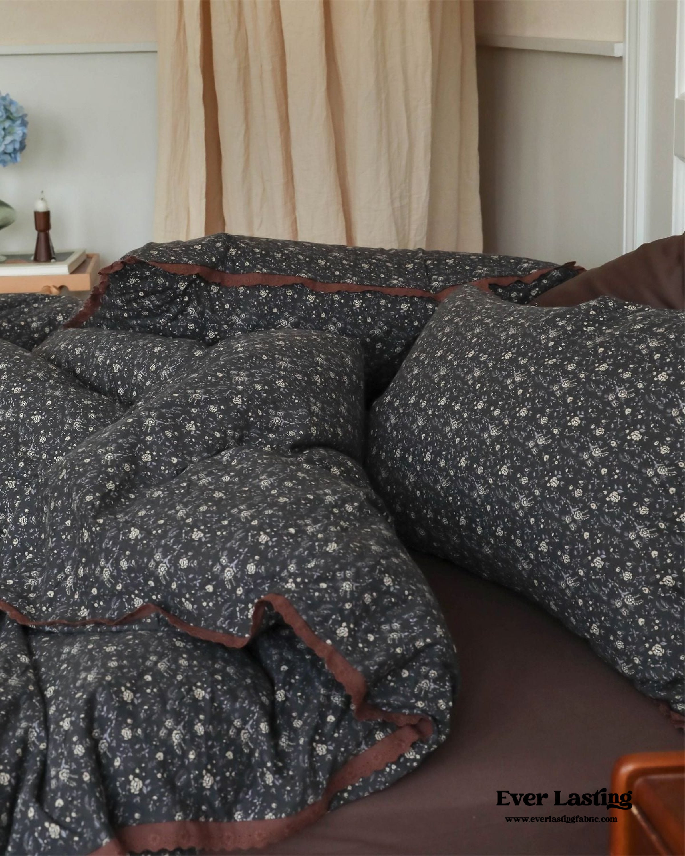 Anaya Rose French Vintage Bedding Set - Green + Brown