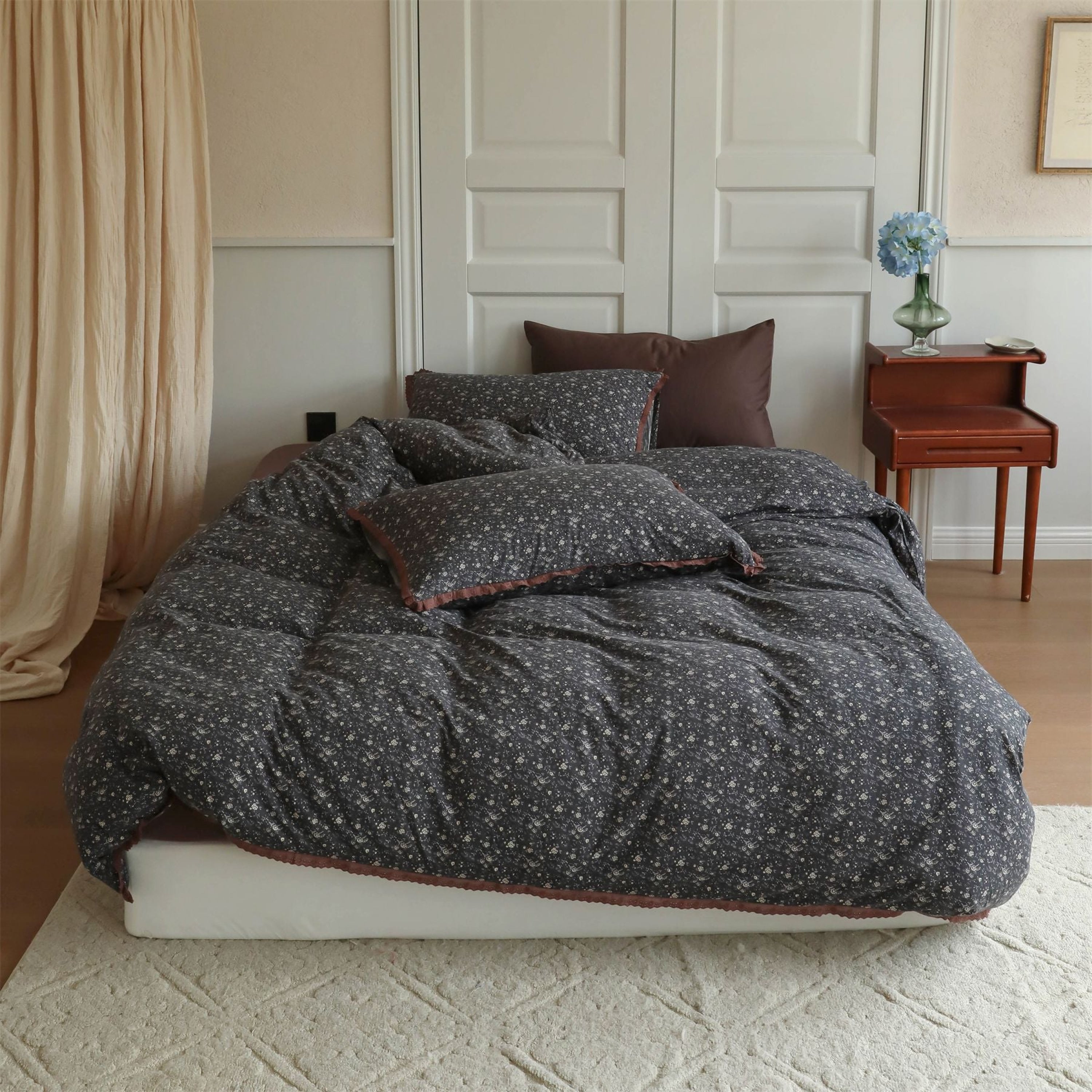 Anaya Rose French Vintage Bedding Set - Green + Brown