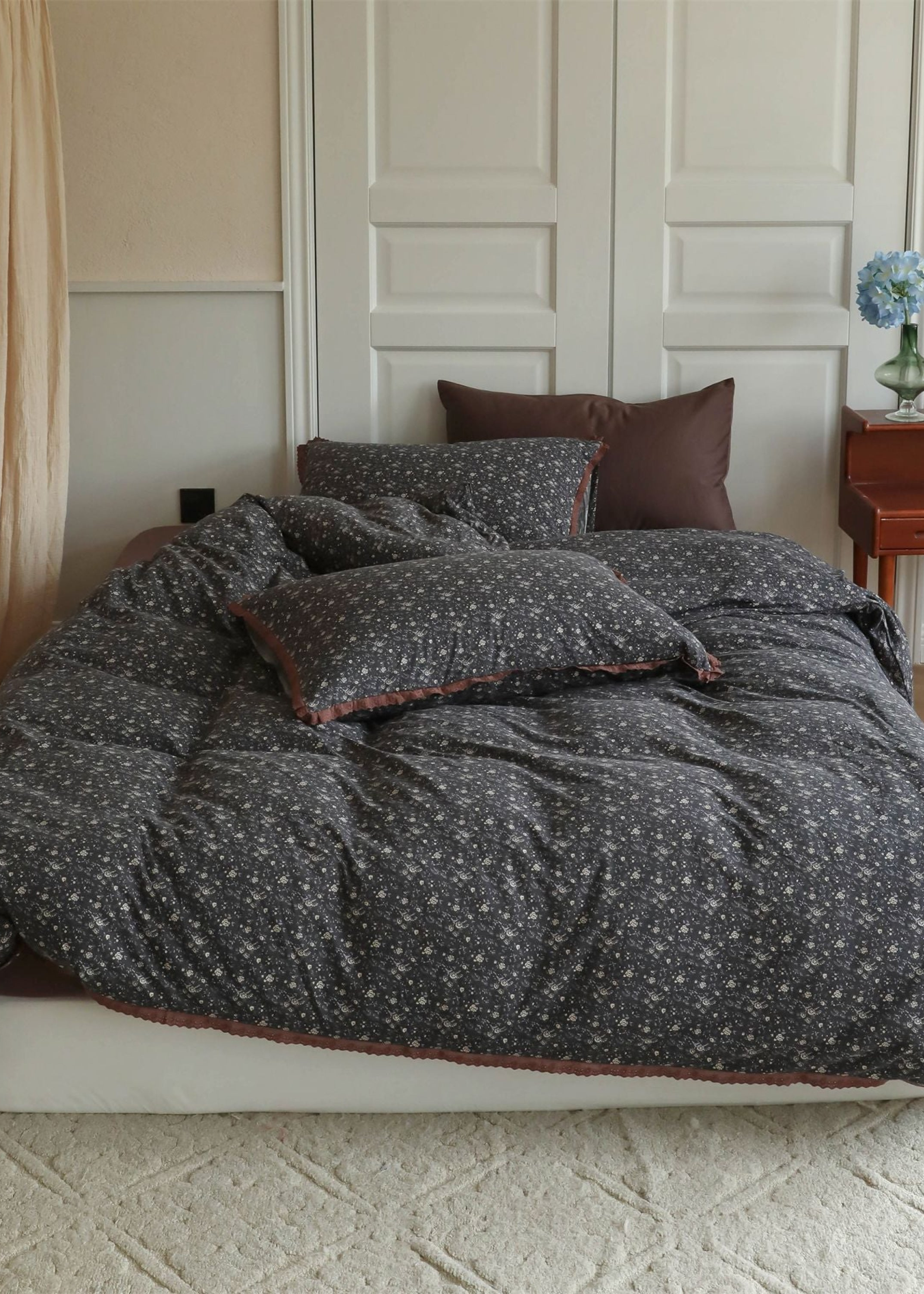 Anaya Rose French Vintage Bedding Set - Green + Brown