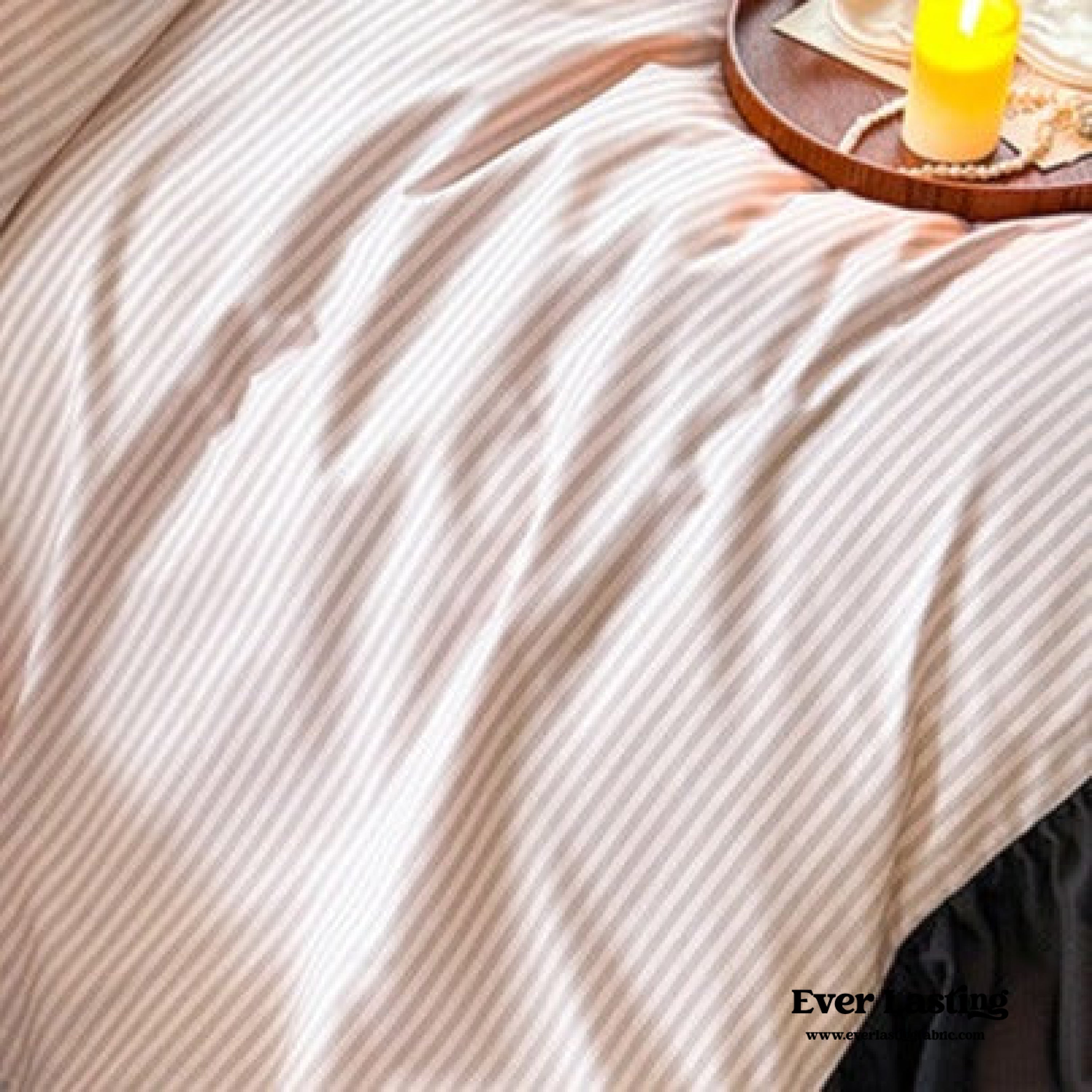 Black Lace Stripe Pastel Bedding Set - Pink