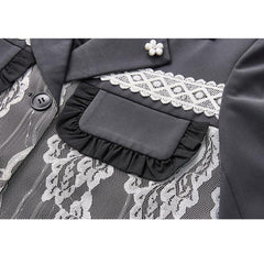 Blazer con costura de encaje