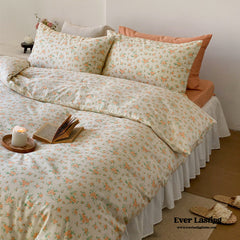Blossom Floral Bedding Set - Orange