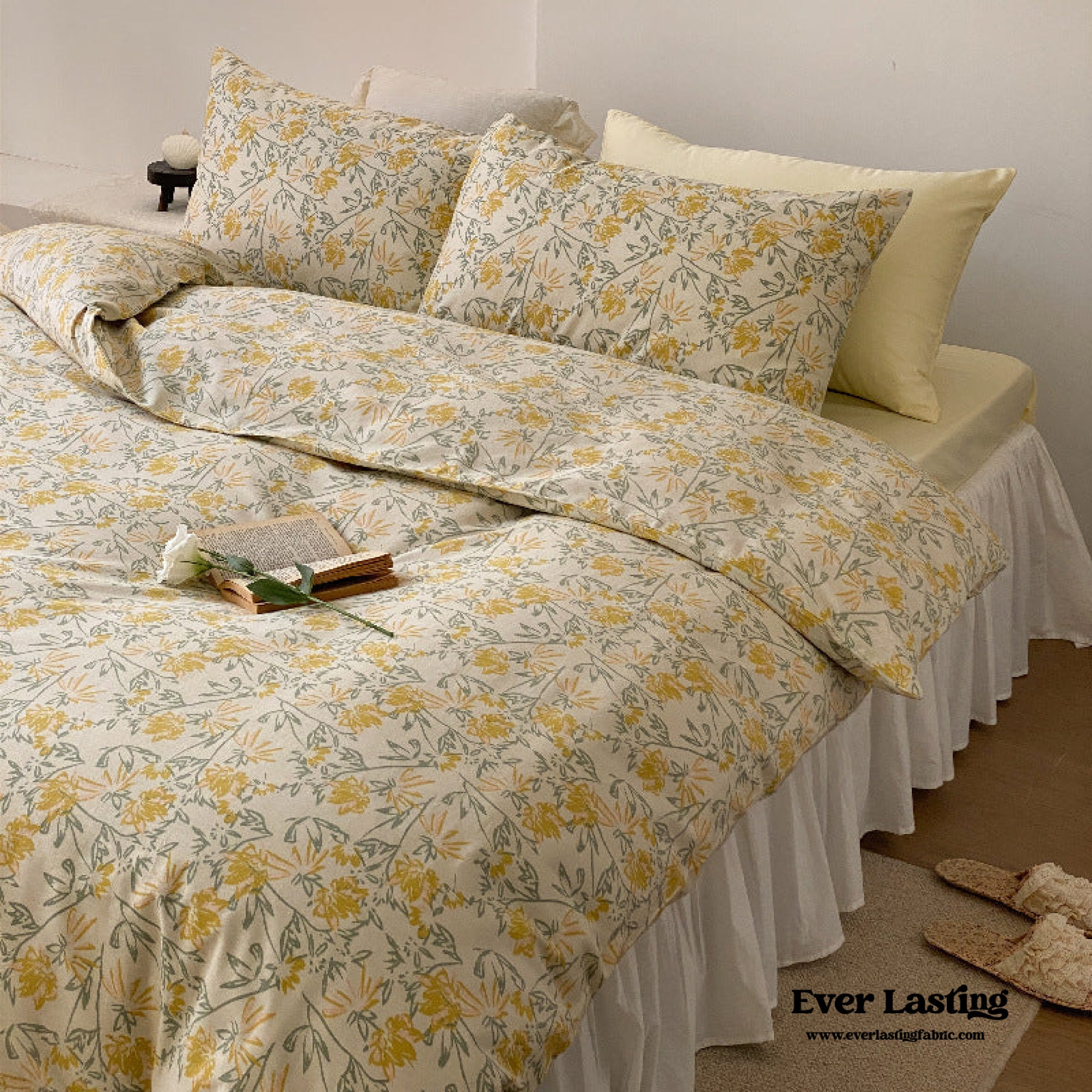 Blossom Floral Bedding Set - White Pink