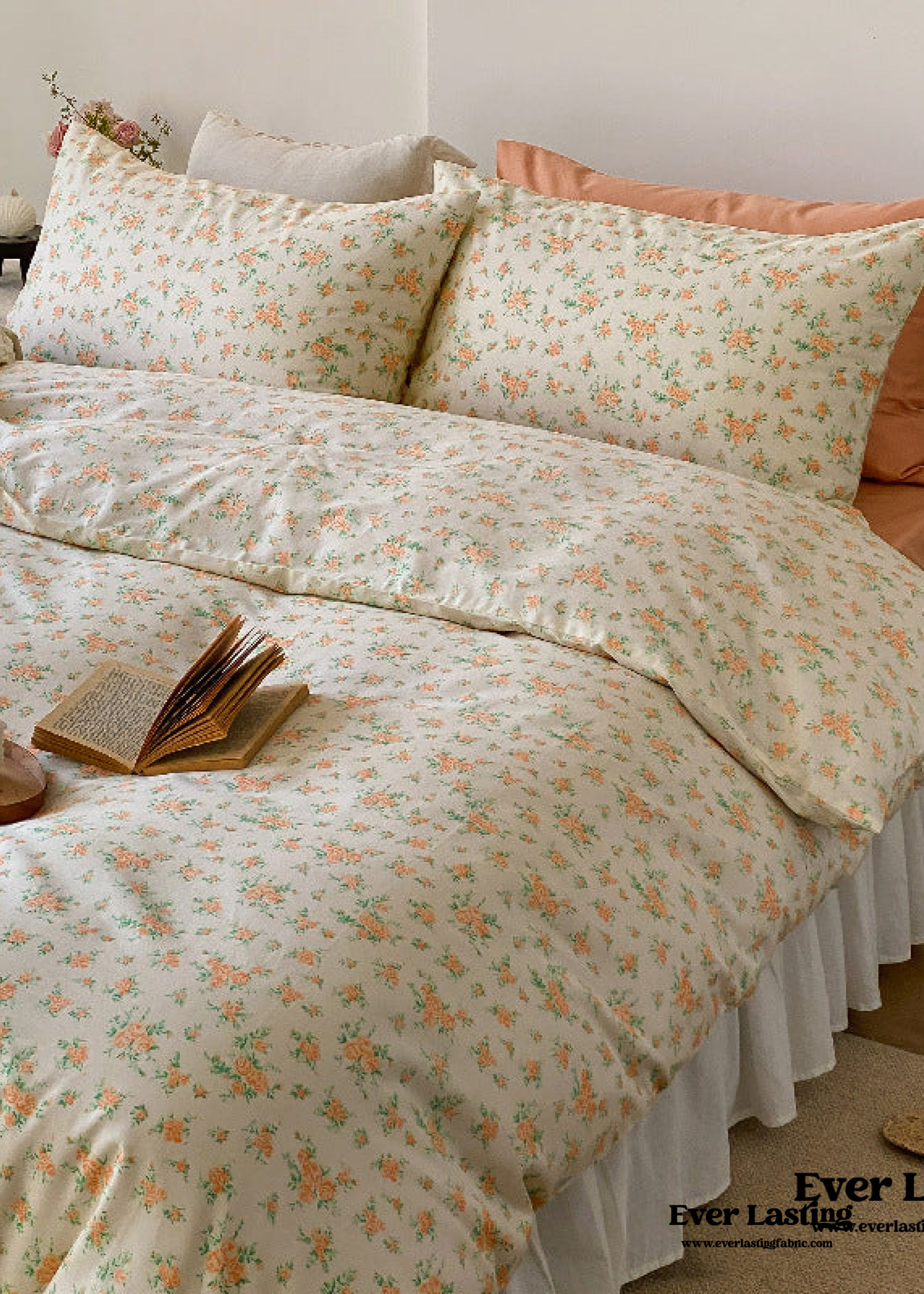 Blossom Floral Bedding Set - White Pink