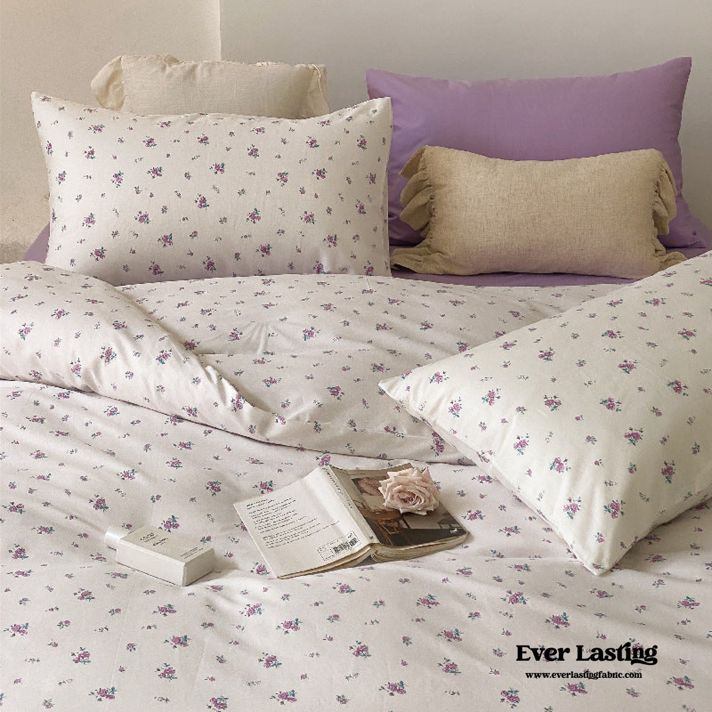 Blossom Floral Bedding Set - White Pink