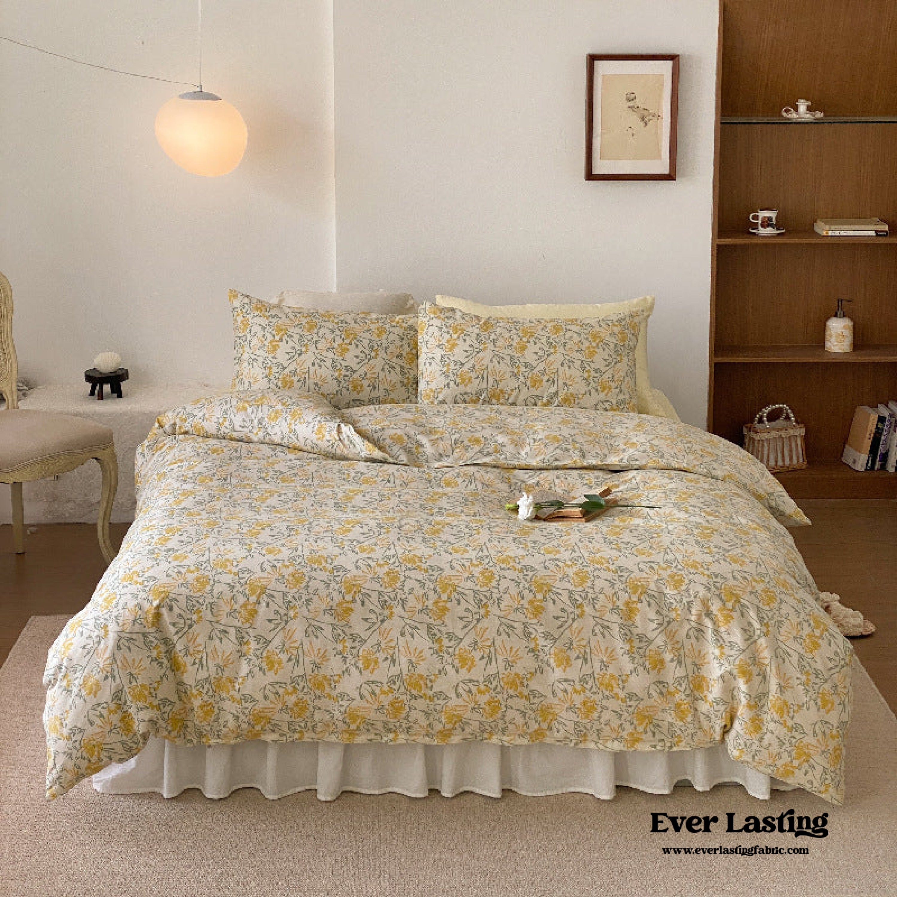 Blossom Floral Bedding Set - White Pink