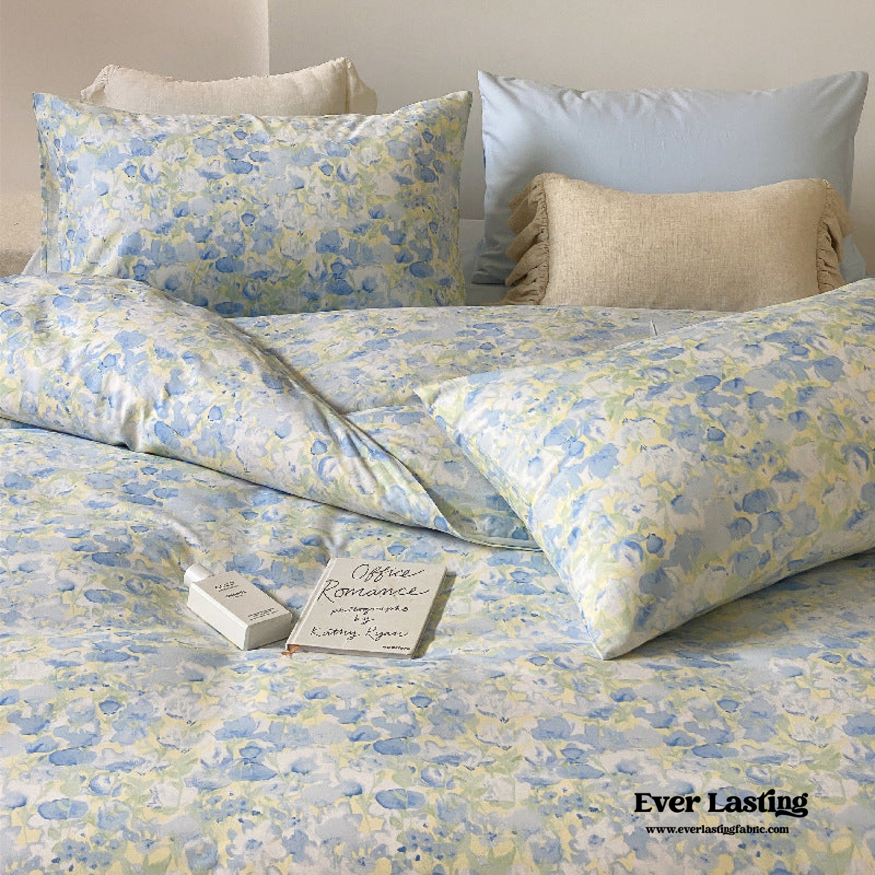 Blossom Floral Bedding Set - White Pink