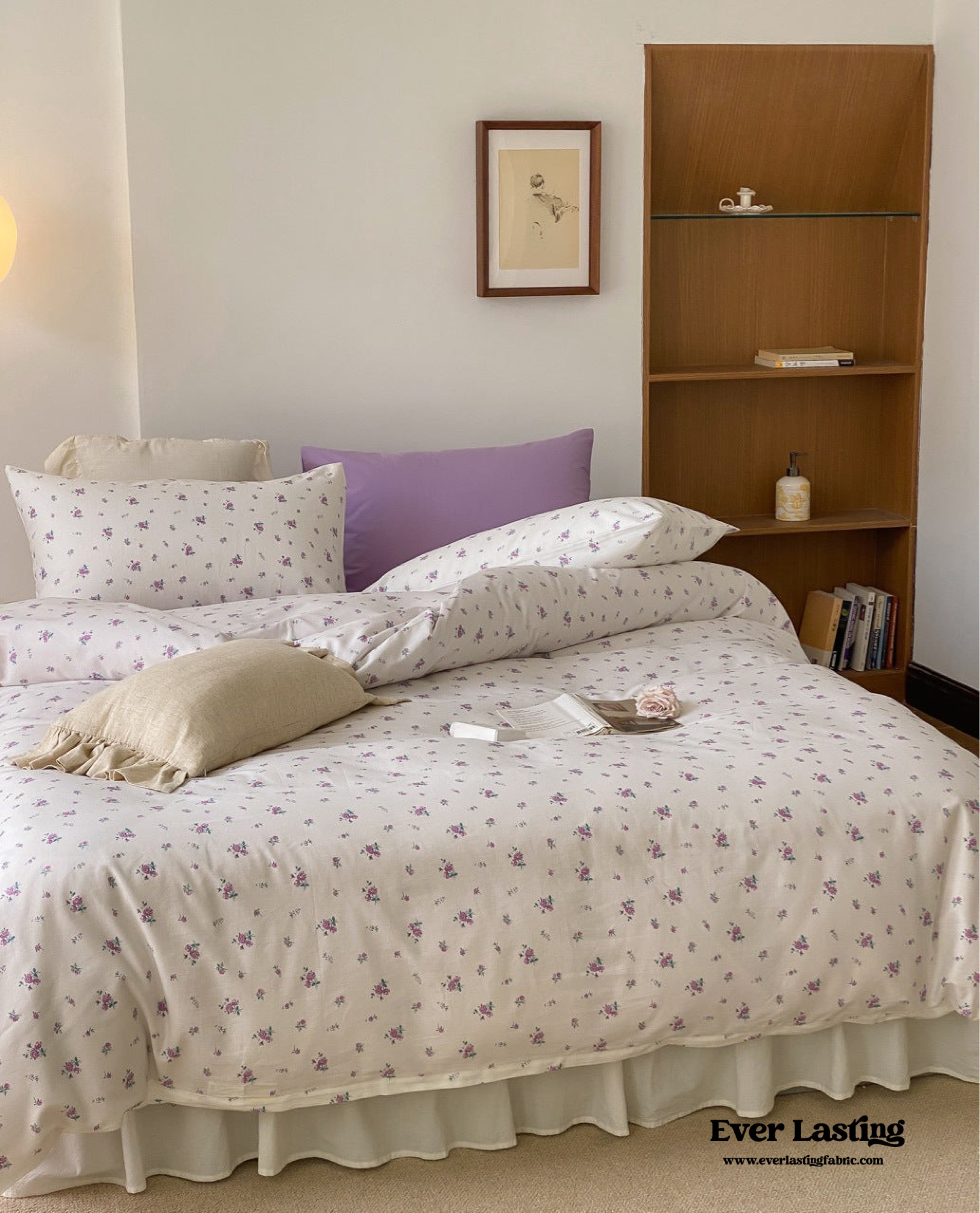 Blossom Floral Bedding Set - White Pink