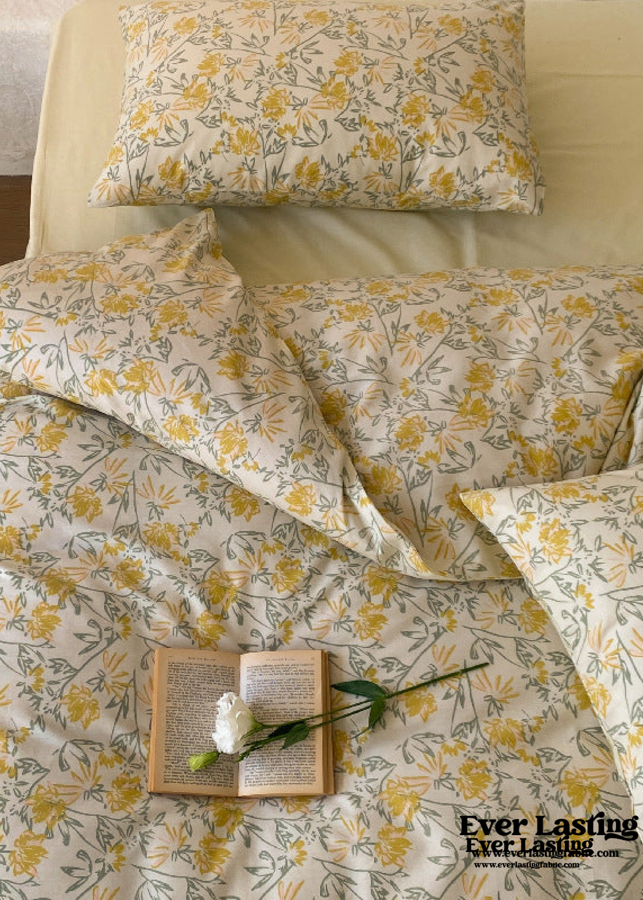 Blossom Floral Bedding Set - White Pink