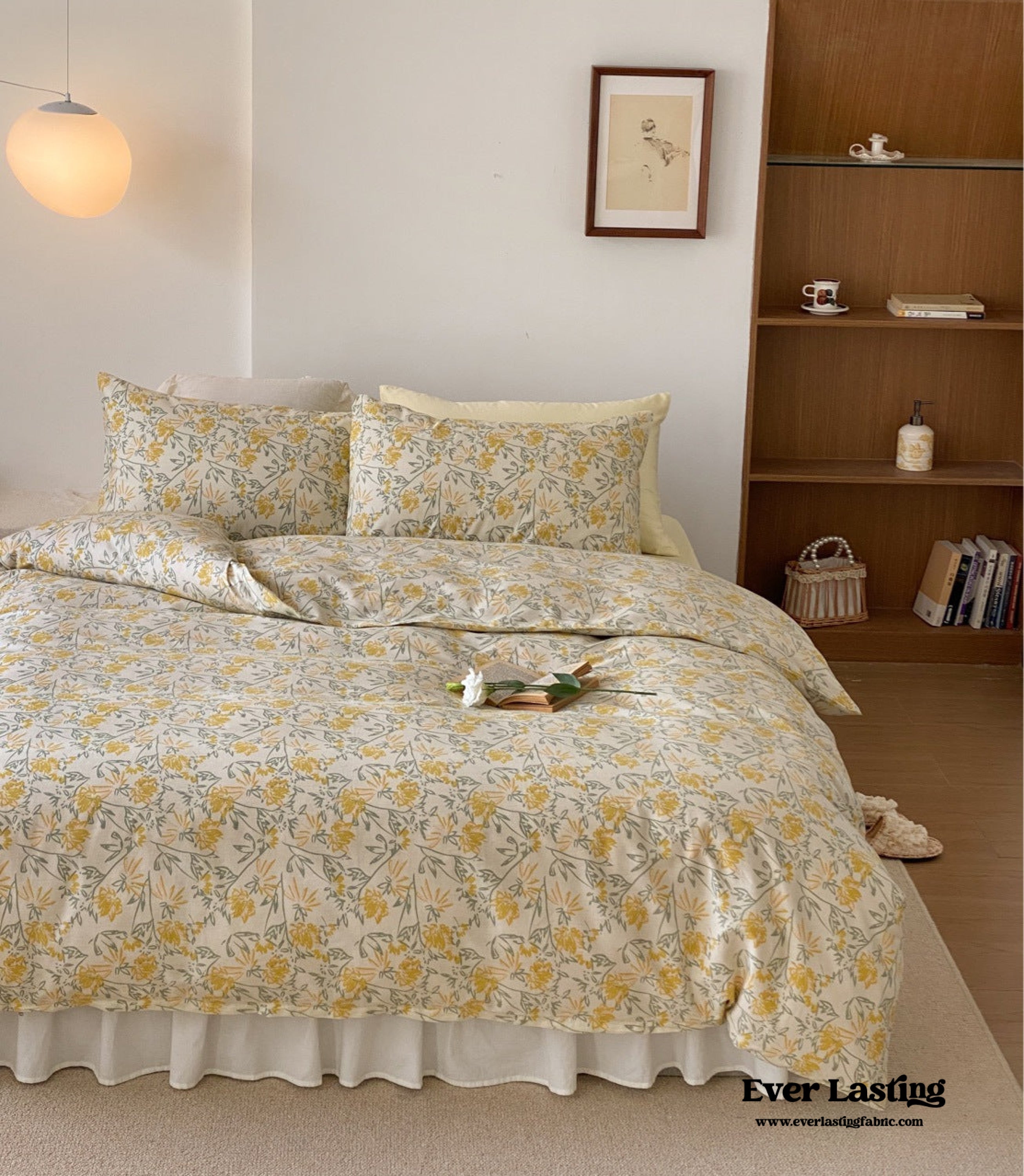 Blossom Floral Bedding Set - White Pink