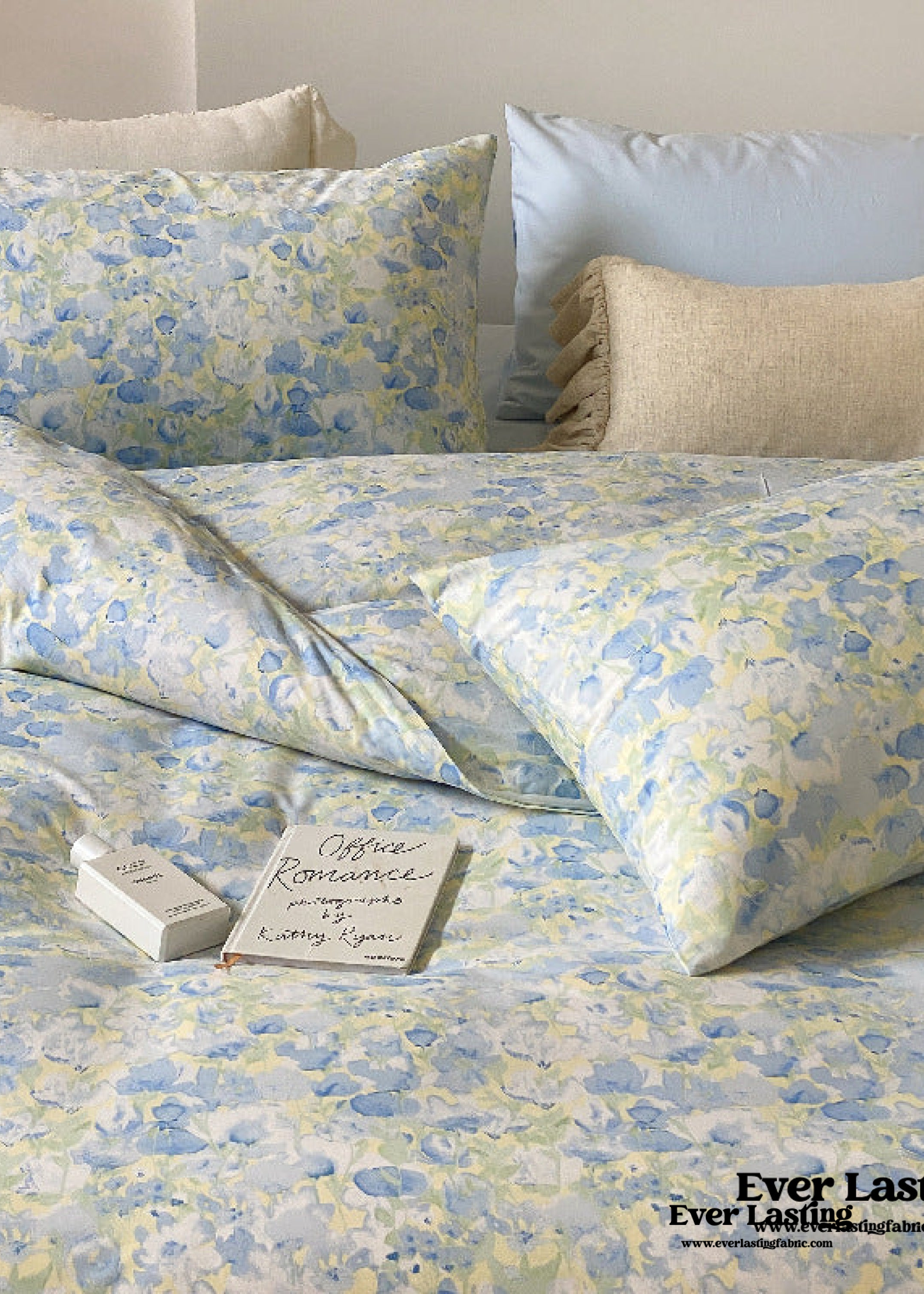 Blossom Floral Bedding Set - White Pink