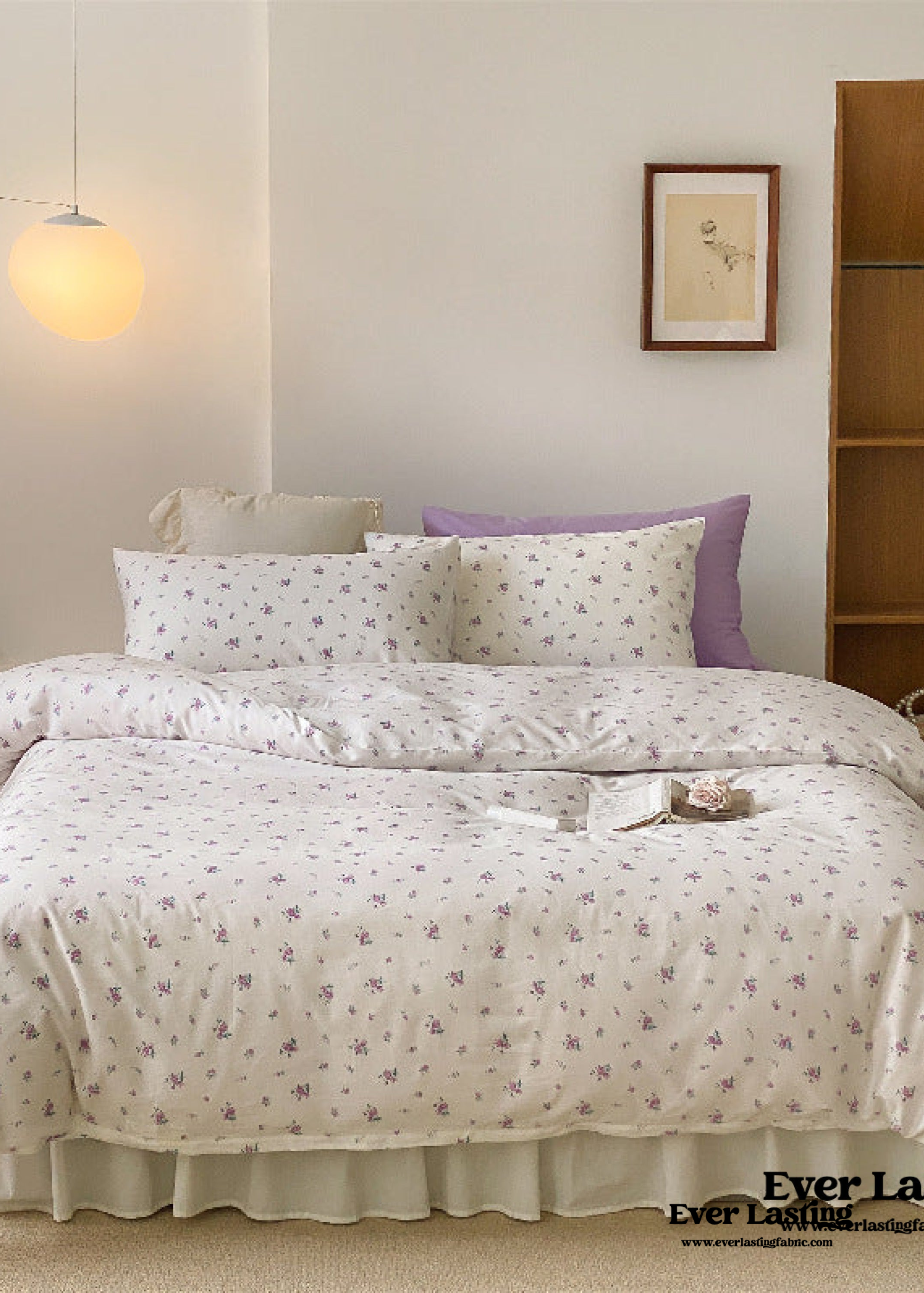 Blossom Floral Bedding Set - White Pink
