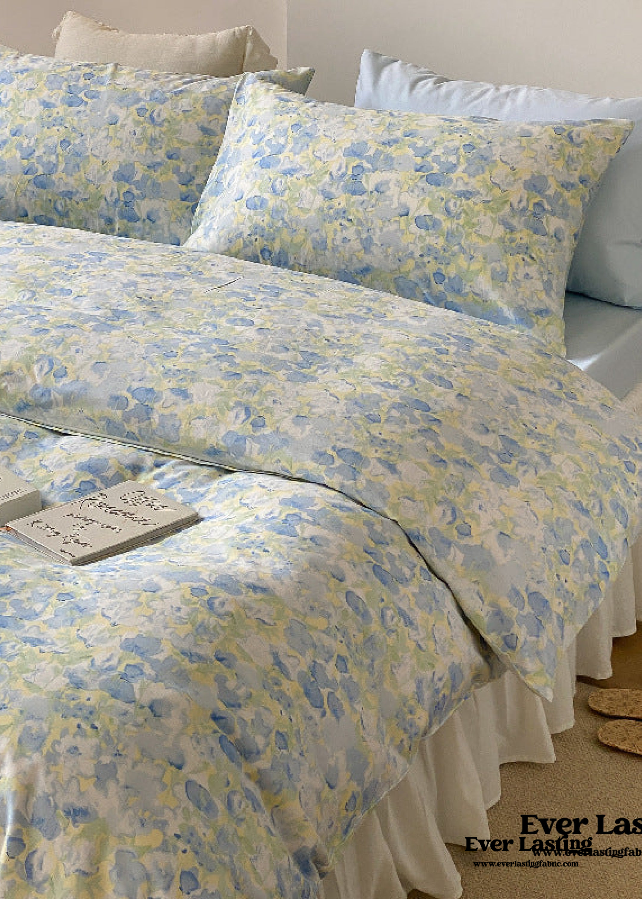 Blossom Floral Bedding Set - White Pink