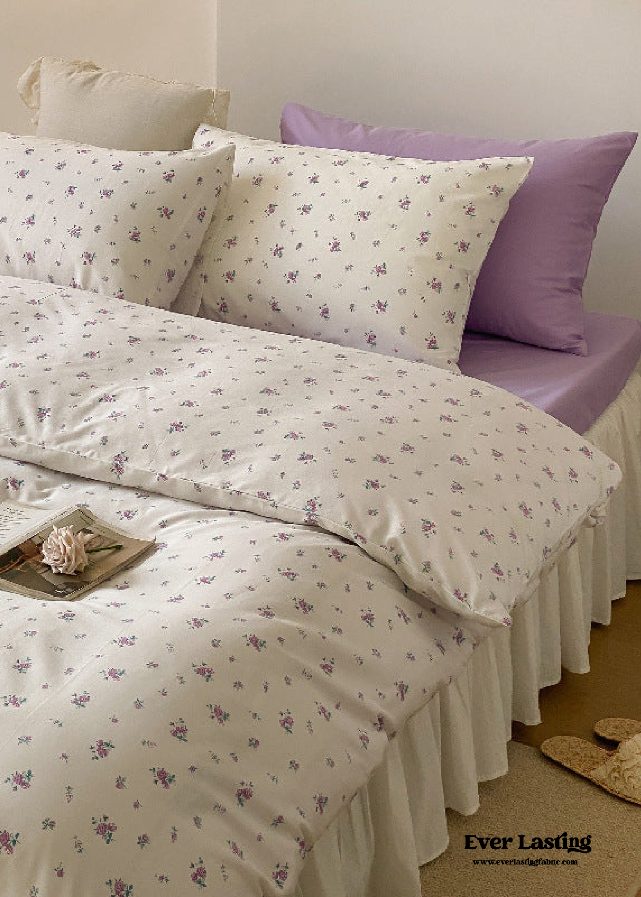 Blossom Floral Bedding Set - White Pink