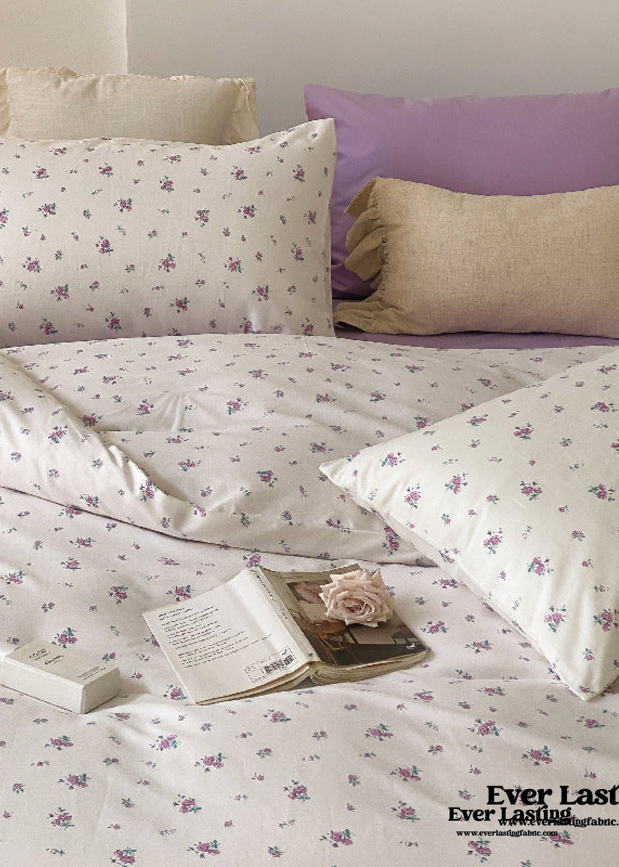 Blossom Floral Bedding Set - White Pink