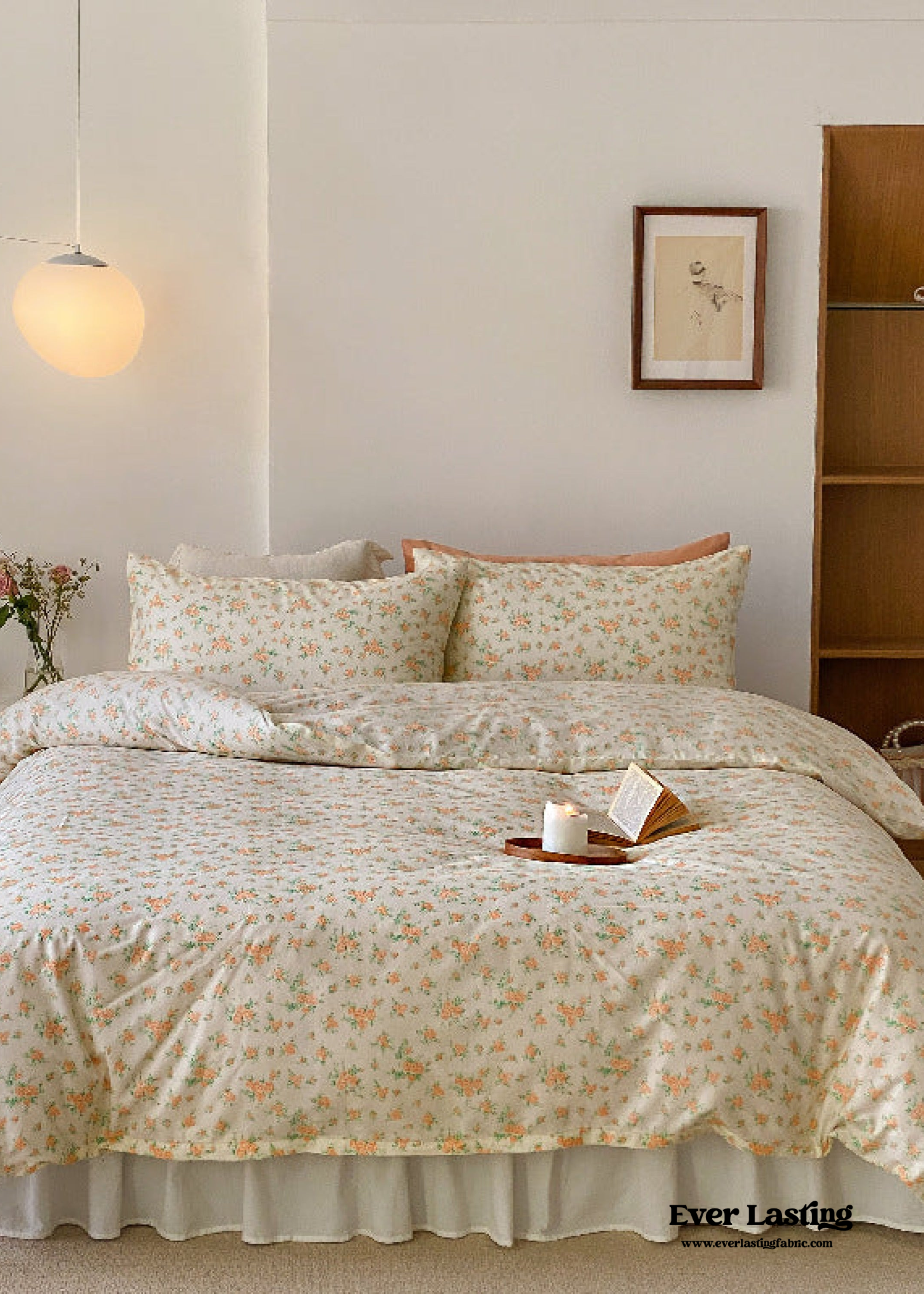 Blossom Floral Bedding Set - White Pink