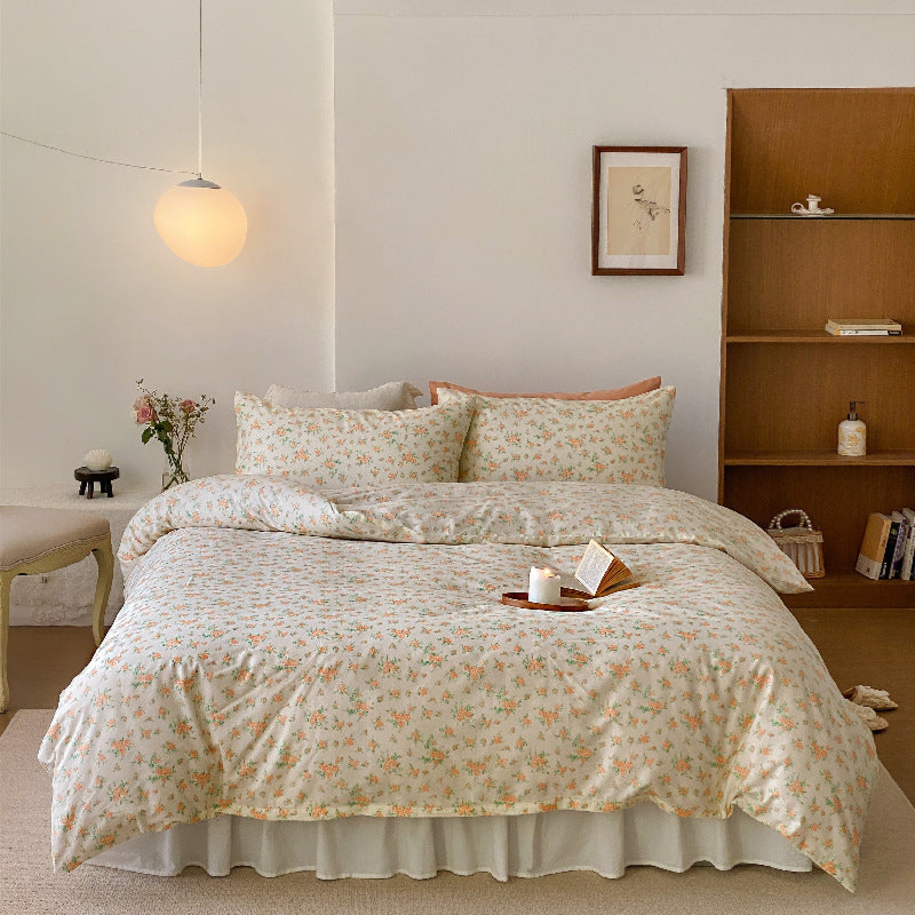 Blossom Floral Bedding Set - White Pink