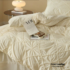 Boho Braided Velvet Bedding Set - White