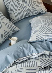 Boho Striped Bedding Set - Blue