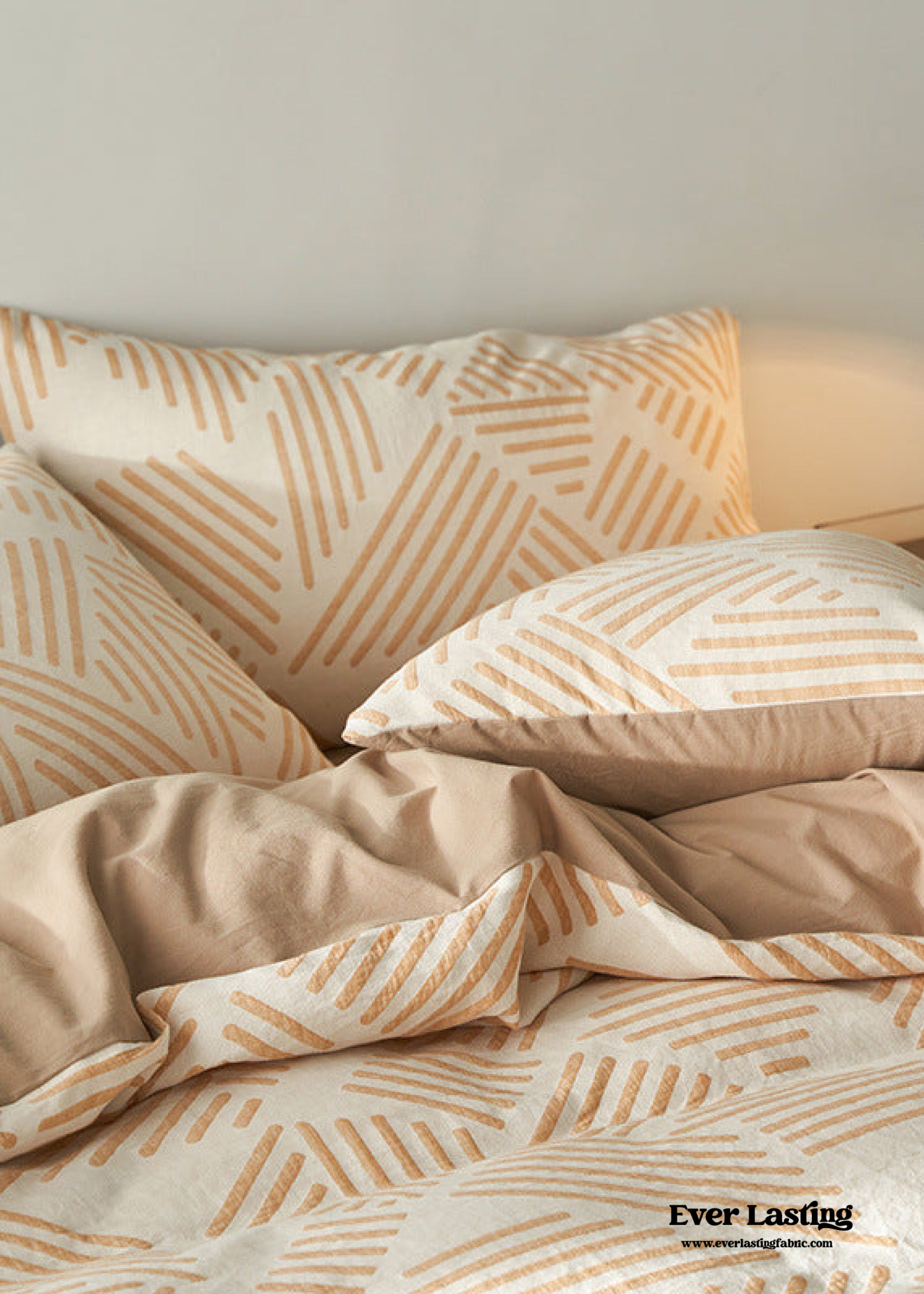 Boho Striped Bedding Set - Pink