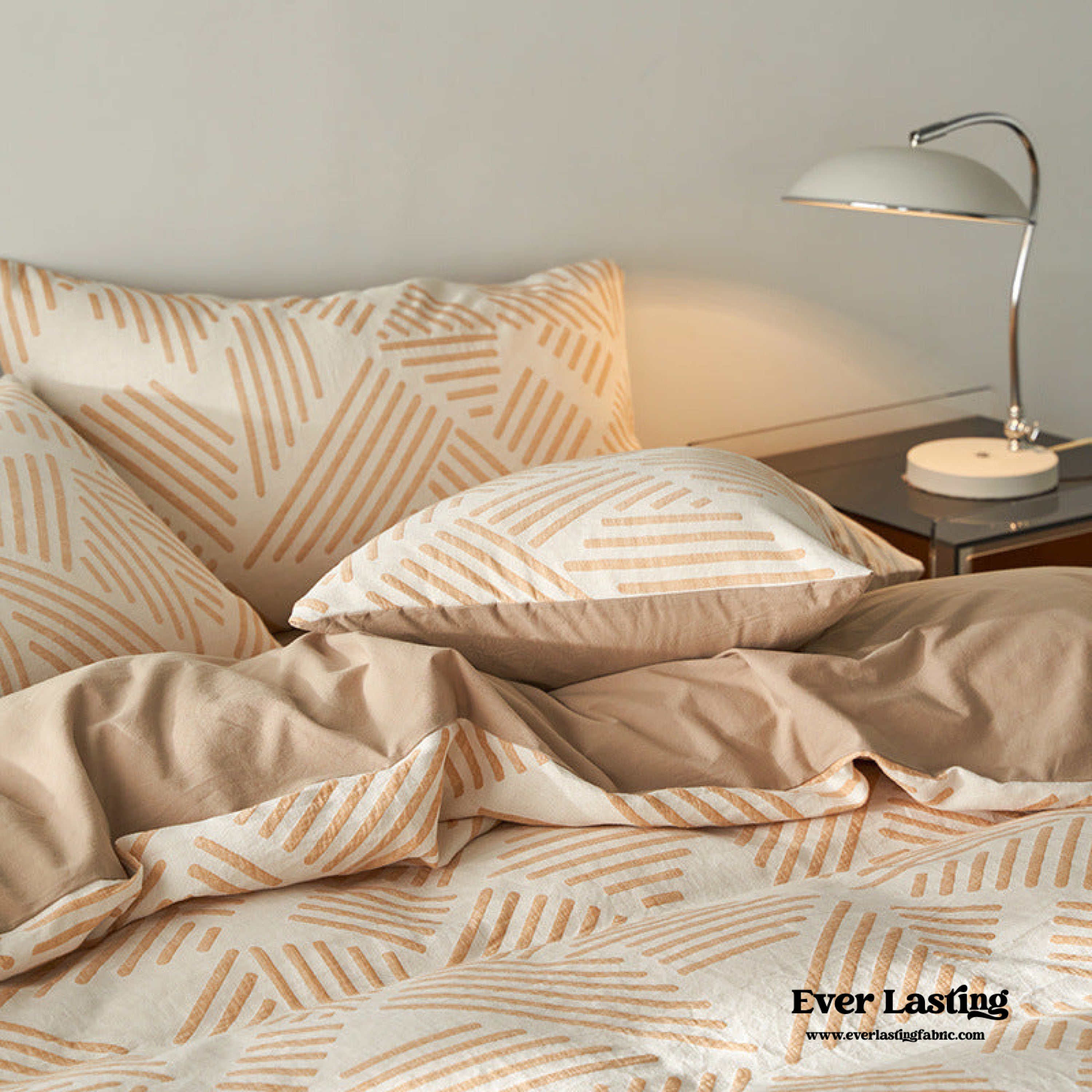 Boho Striped Bedding Set - Pink