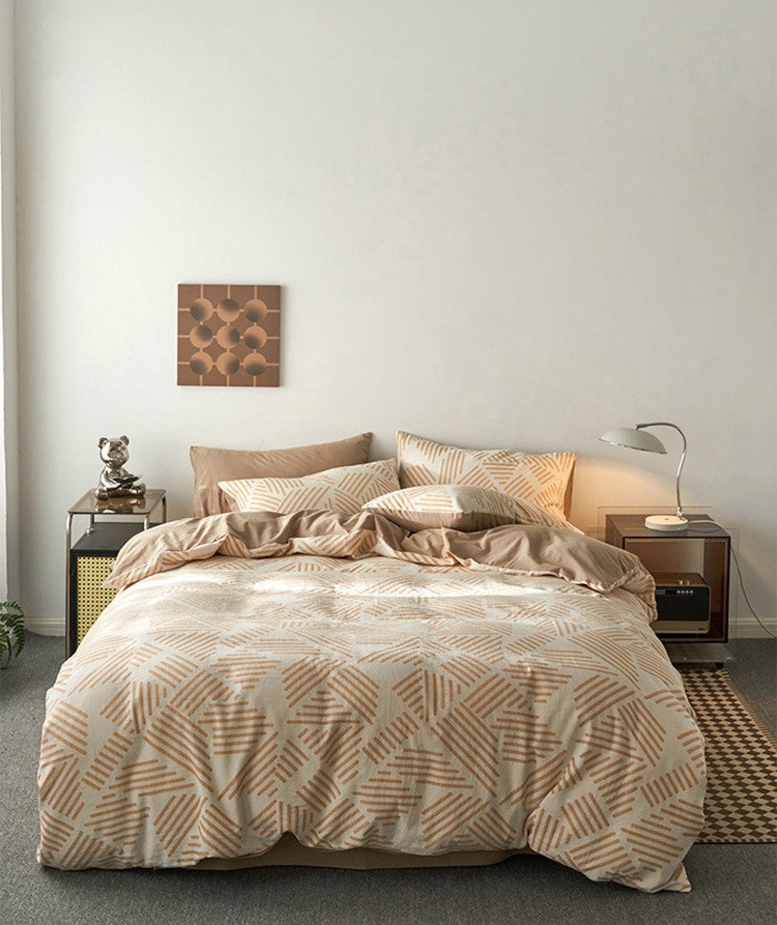 Boho Striped Bedding Set - Pink