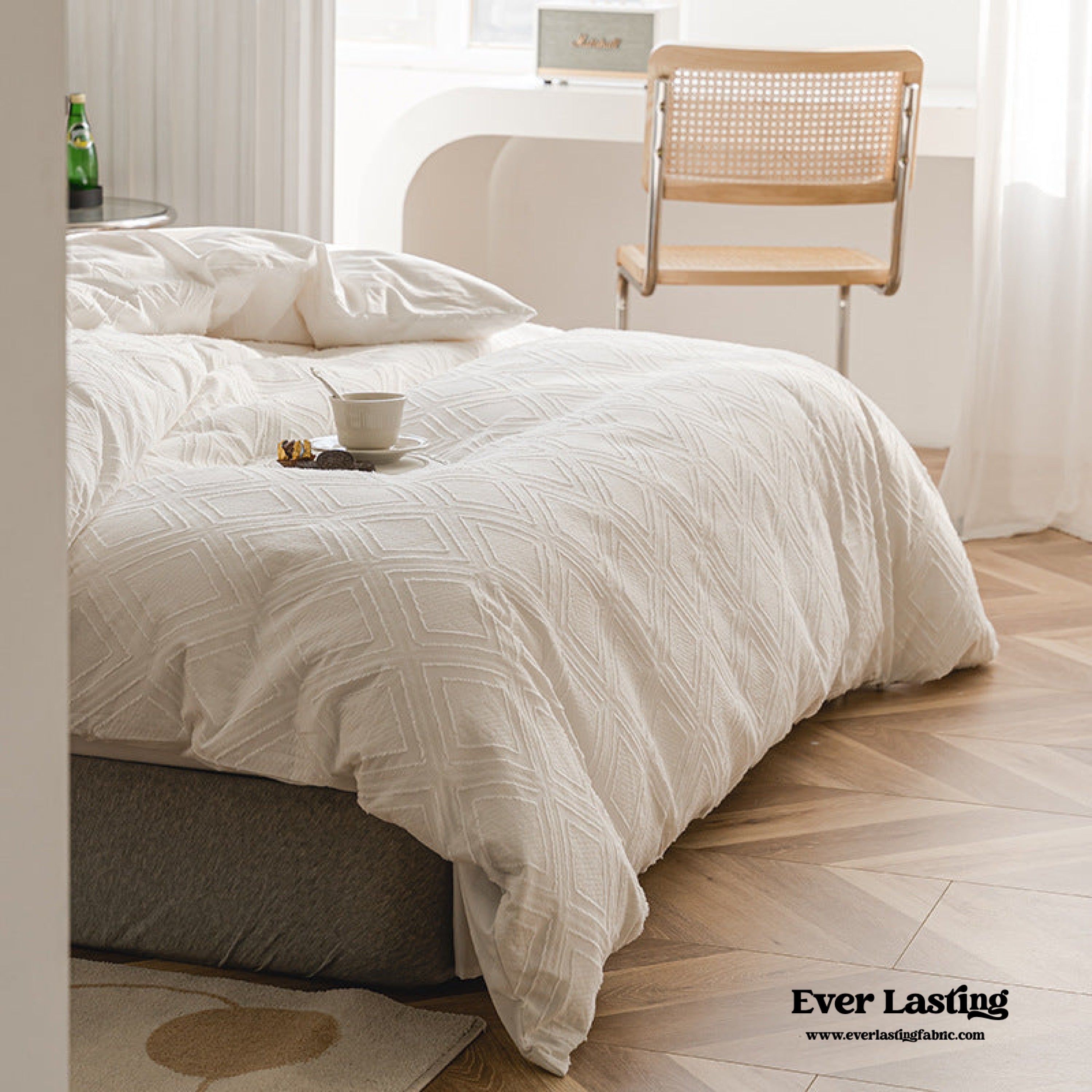 Boho Tufted Bedding Set - Pink