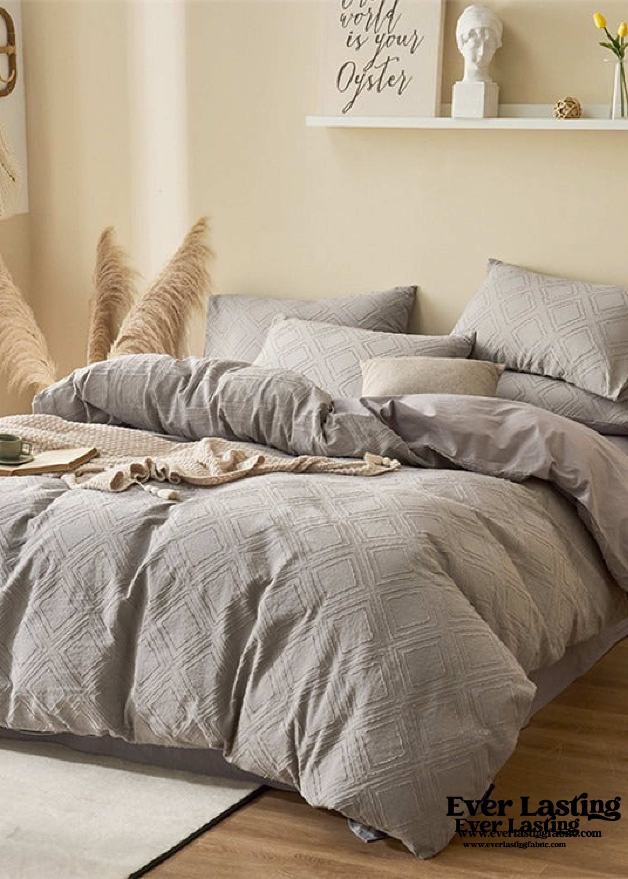Boho Tufted Bedding Set - Pink