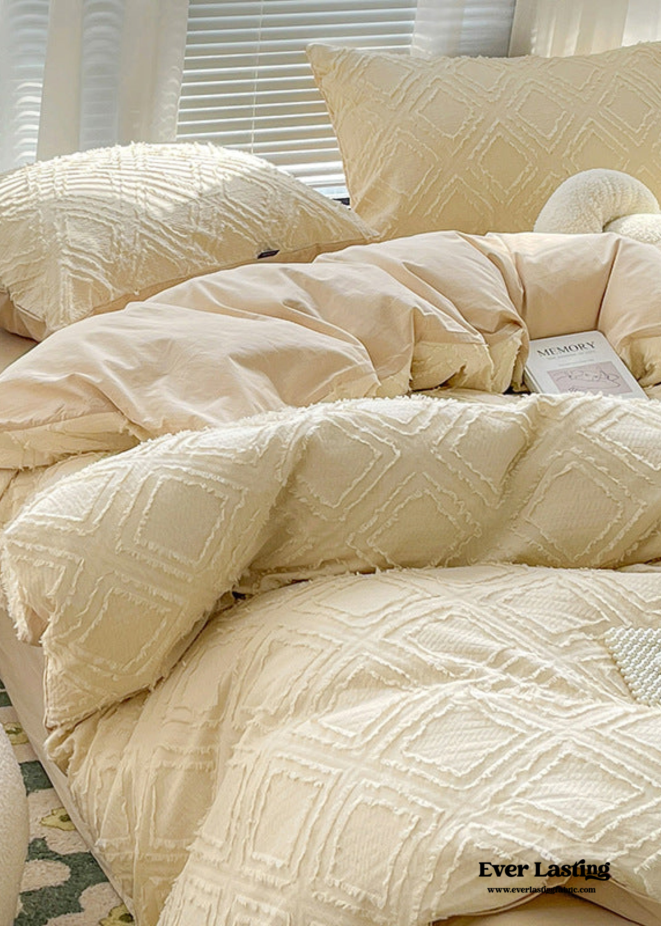 Boho Tufted Bedding Set - Pink
