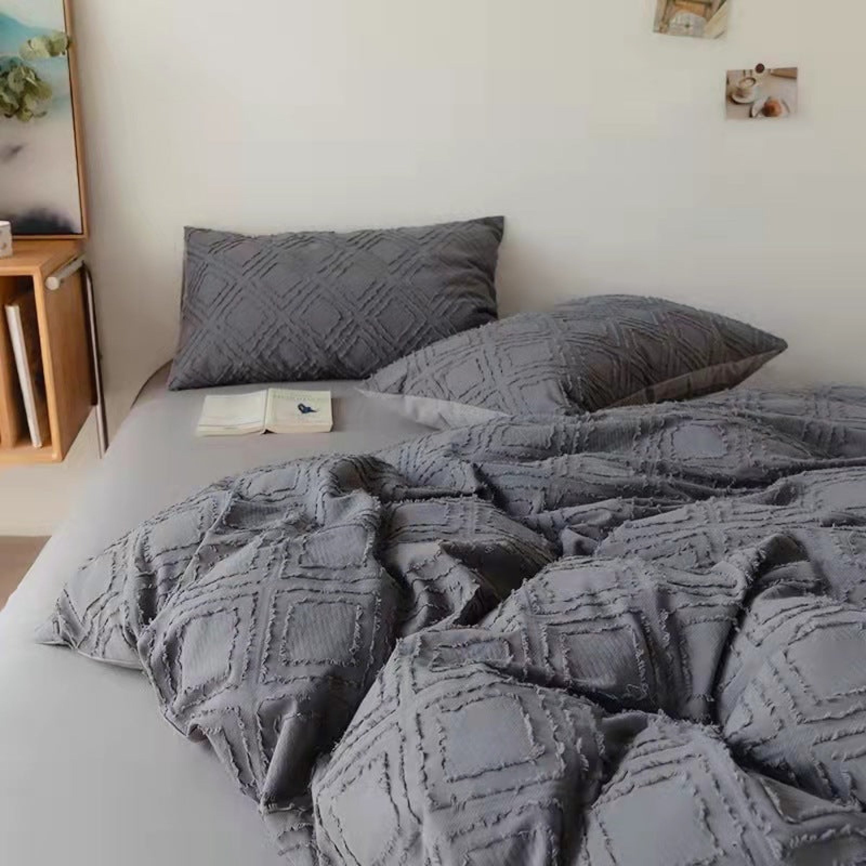 Boho Tufted Bedding Set - Pink