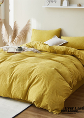 Boho Tufted Bedding Set - Yellow