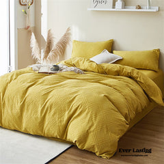 Boho Tufted Bedding Set - Yellow