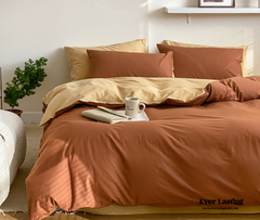 Bold Duo Reversible Bedding Set - Burnt Orange + Custard