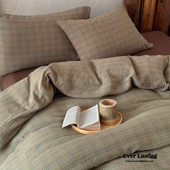 British Vintage Plaid Bedding Set - Brown