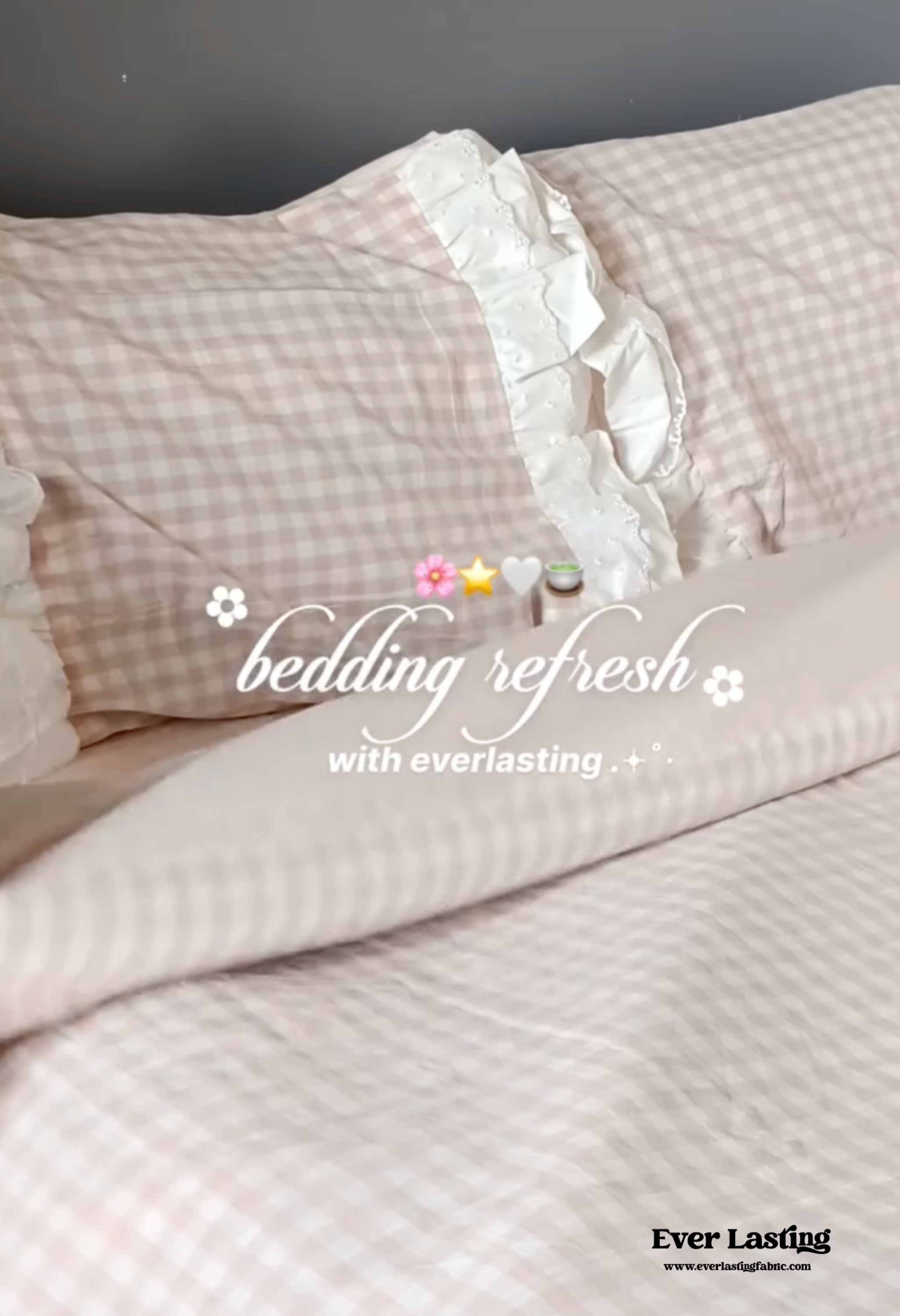 Candy Lace Gingham Ruffle Bedding Bundle