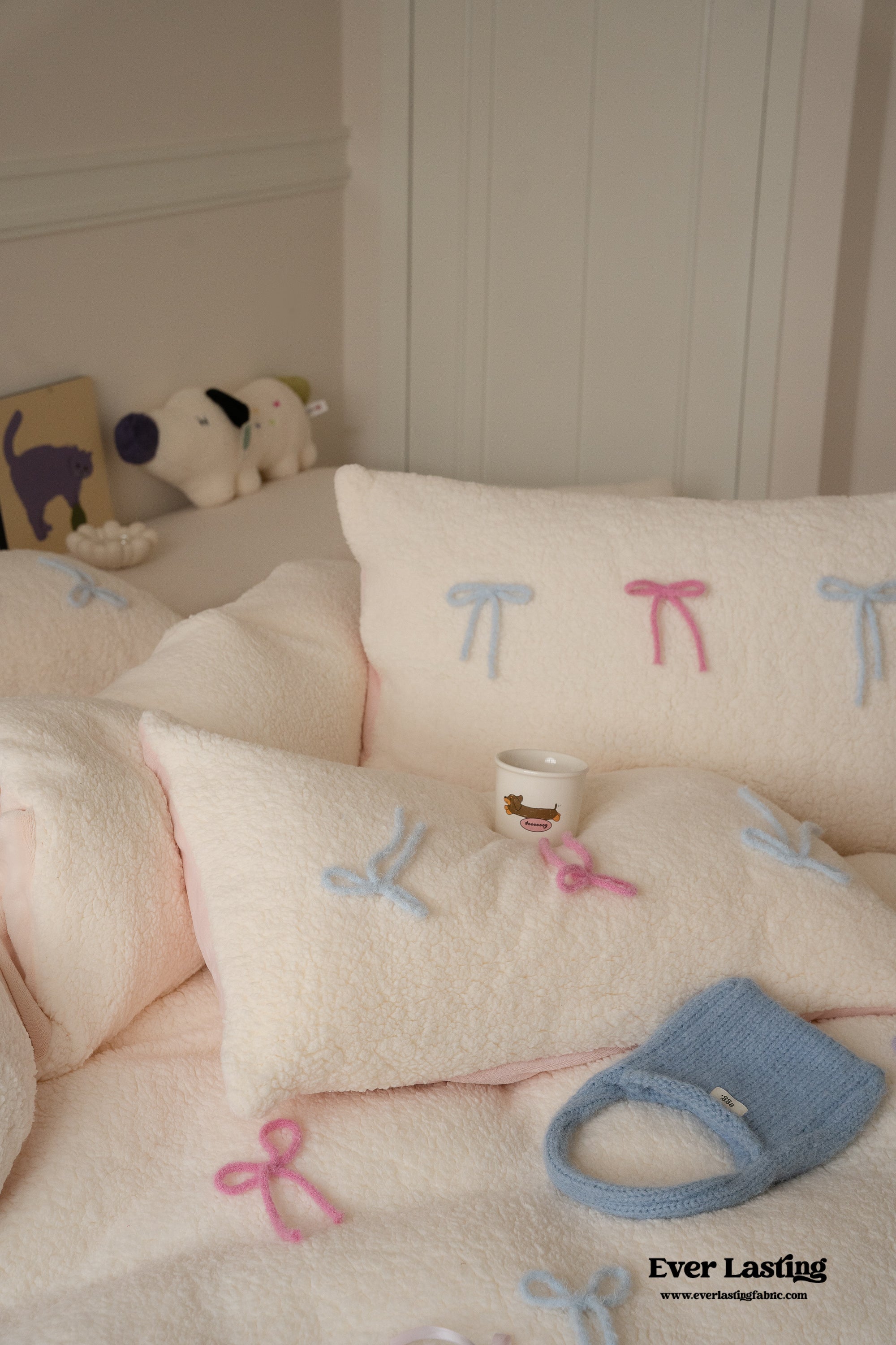 Charlotte Sweet Bow Sherpa Bedding Set