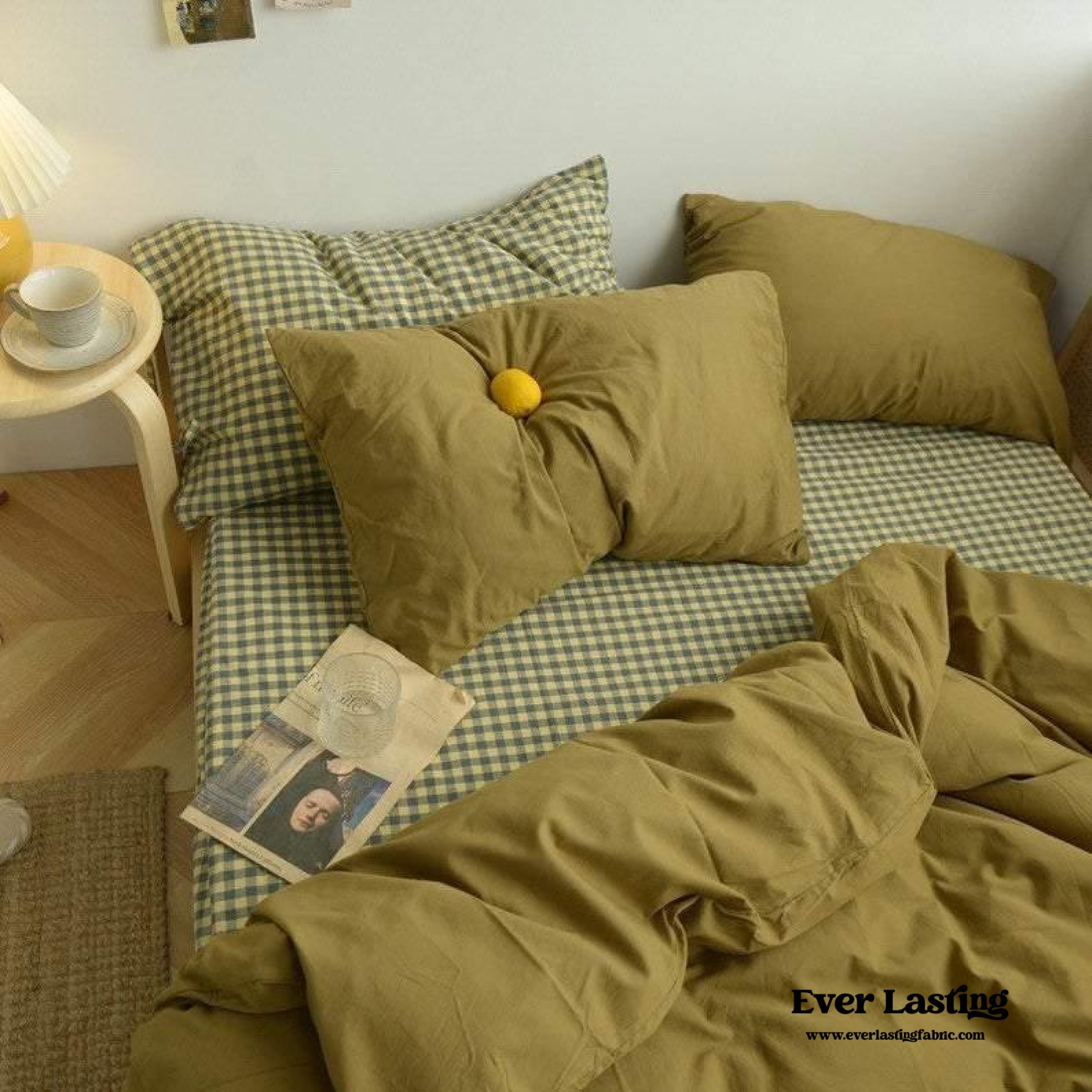 Checkered Bedding Set - Purple