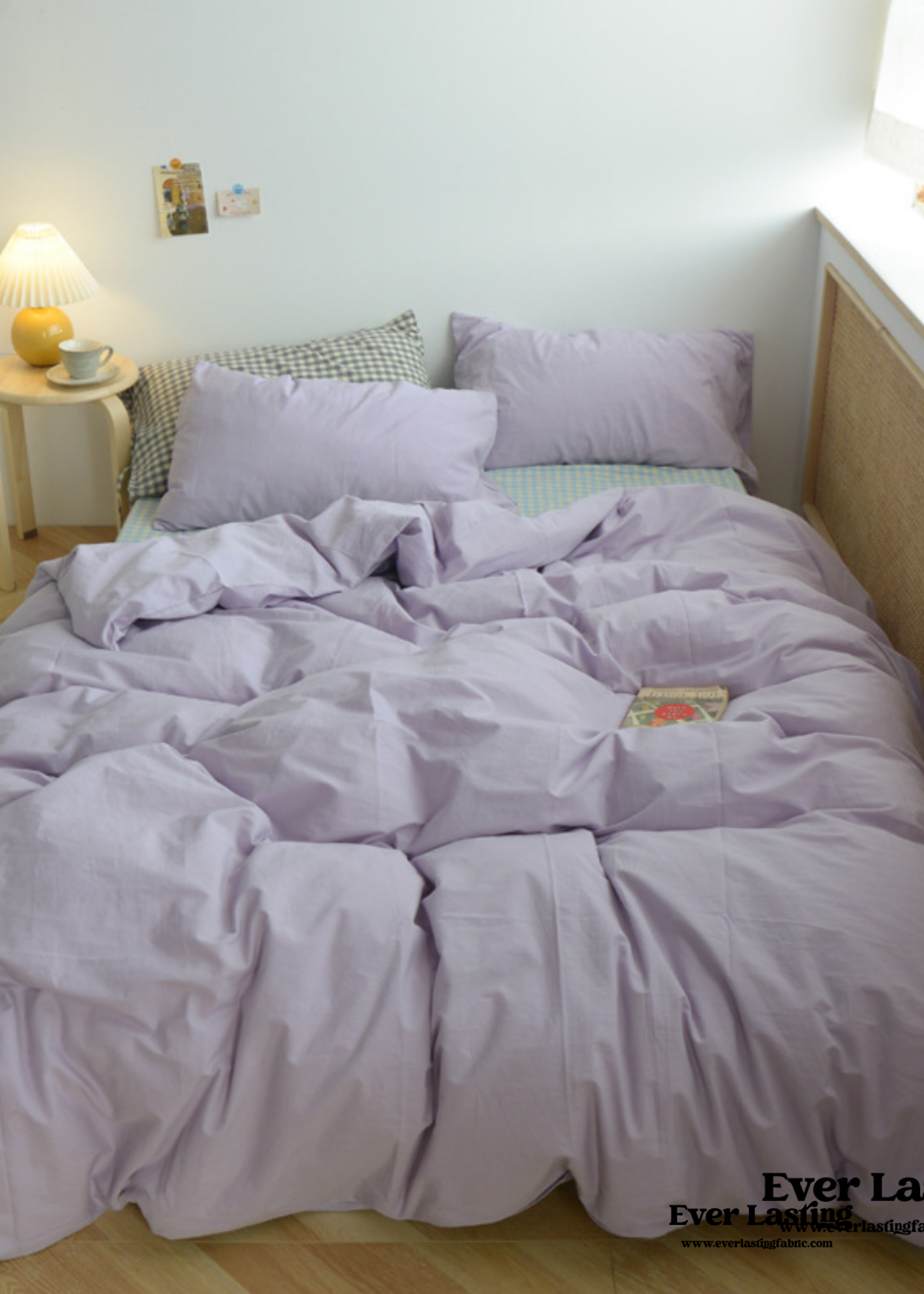 Checkered Bedding Set - Purple
