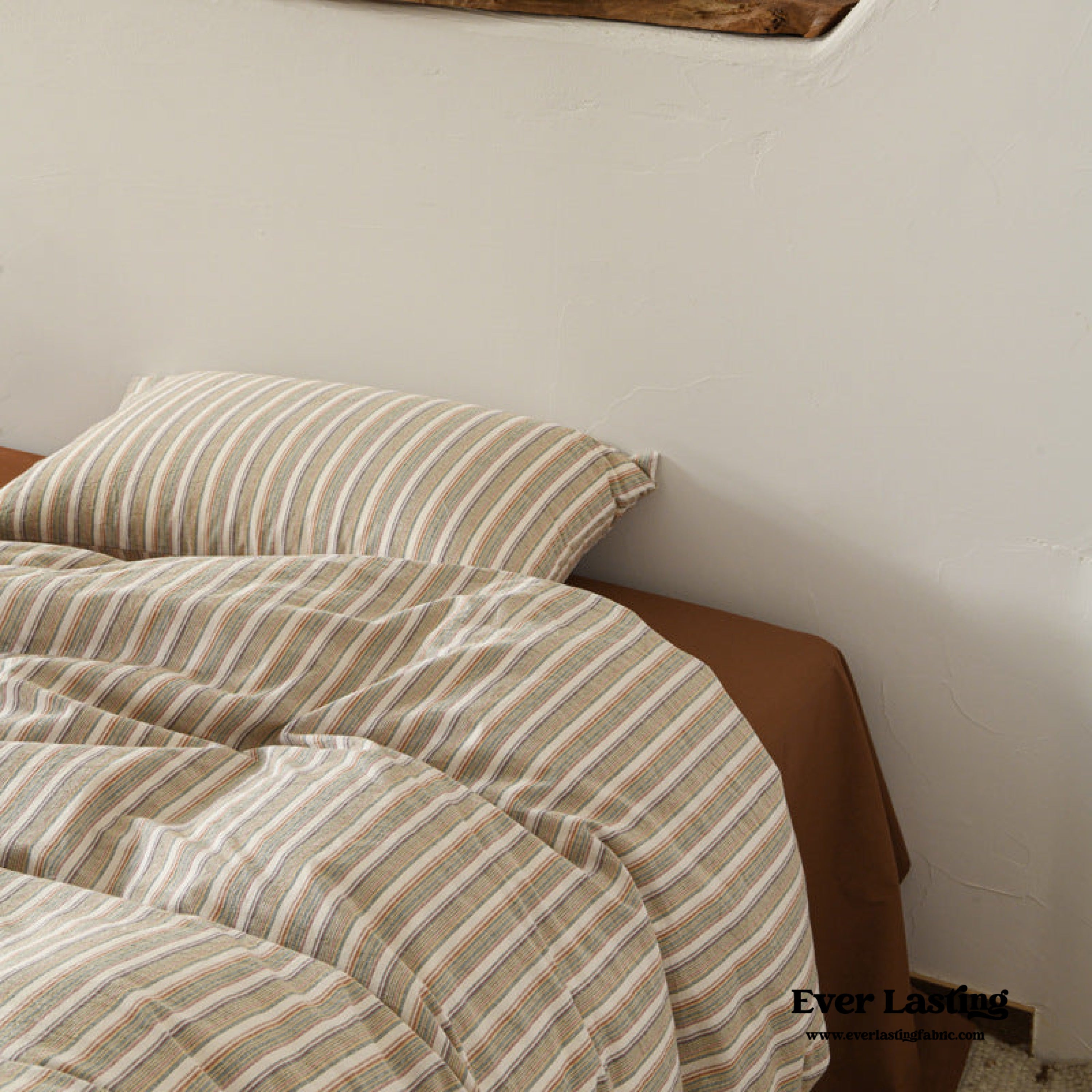Clara Vintage Minimalist Striped Bedding Set - Pink