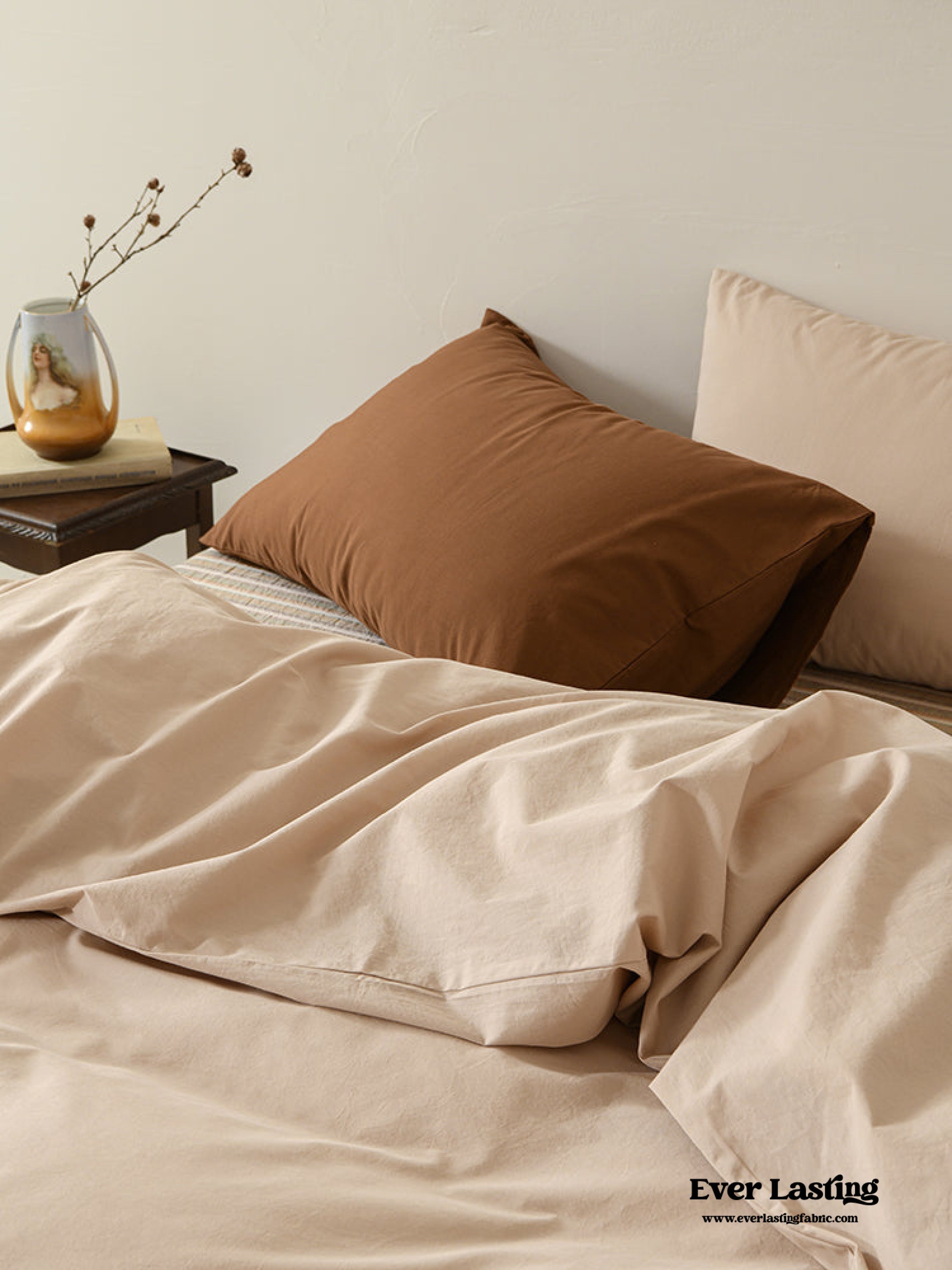 Clara Vintage Minimalist Striped Bedding Set - Pink