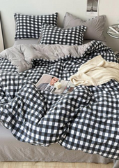Clean Cut Bedroom Bedding Set - Gingham Black
