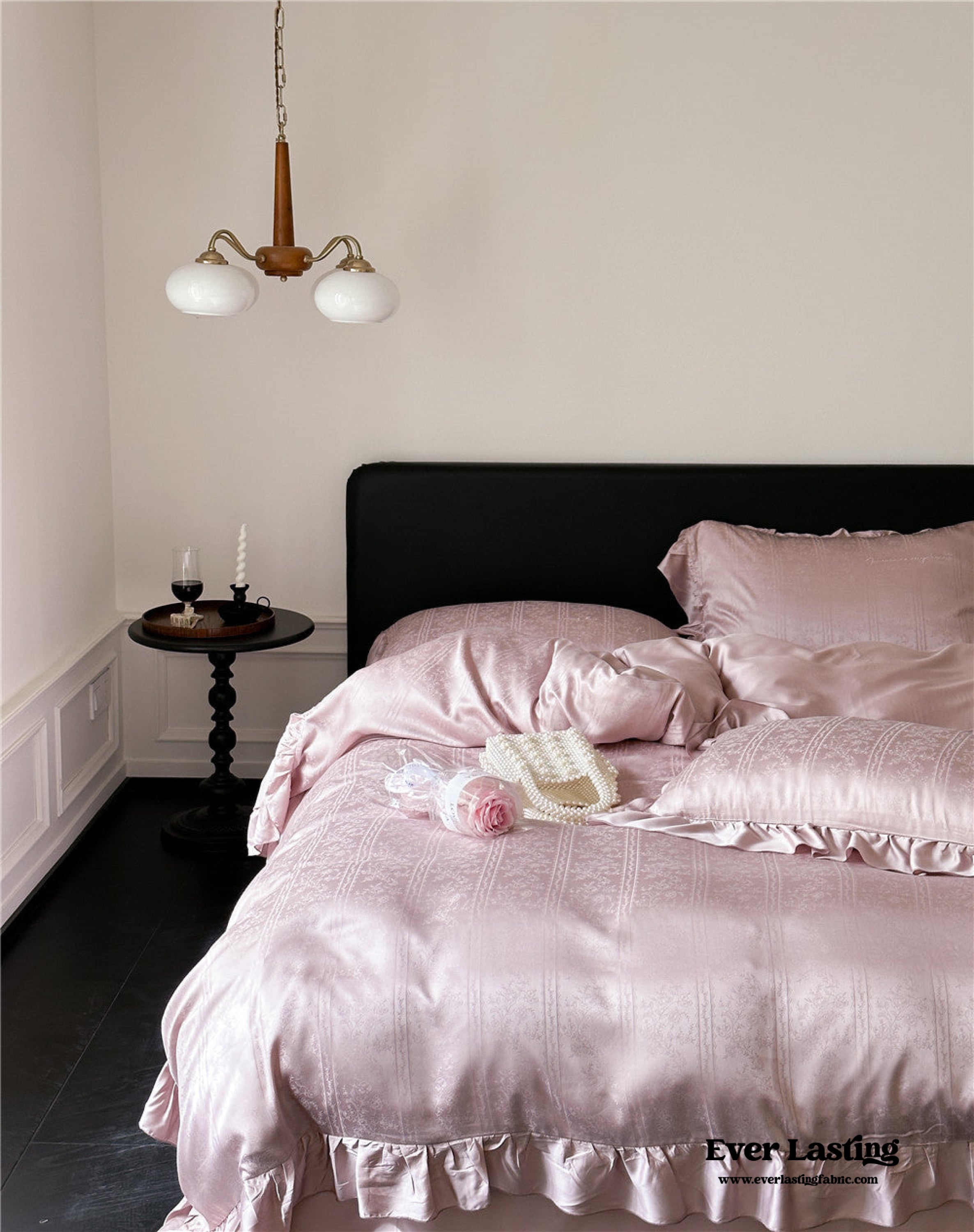 Coquette Tencel Silky Ruffle Bedding Set - White