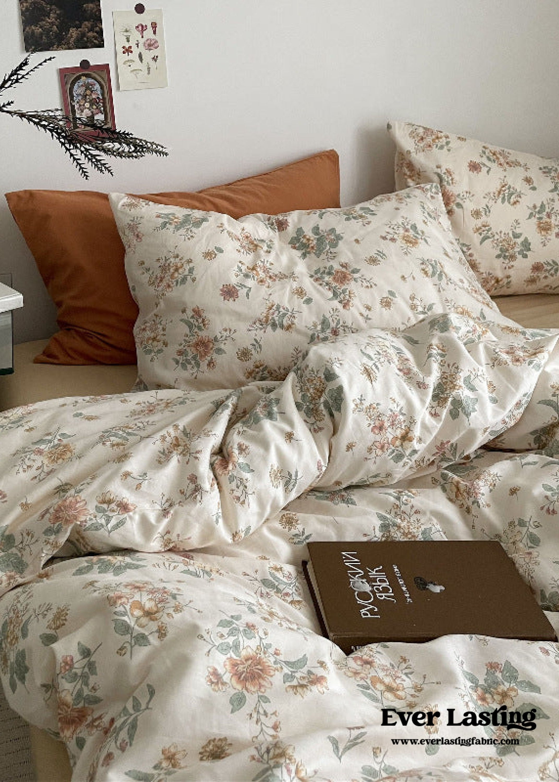 Cottage Floral Bedding Set - Orange Beige (Final Sale)