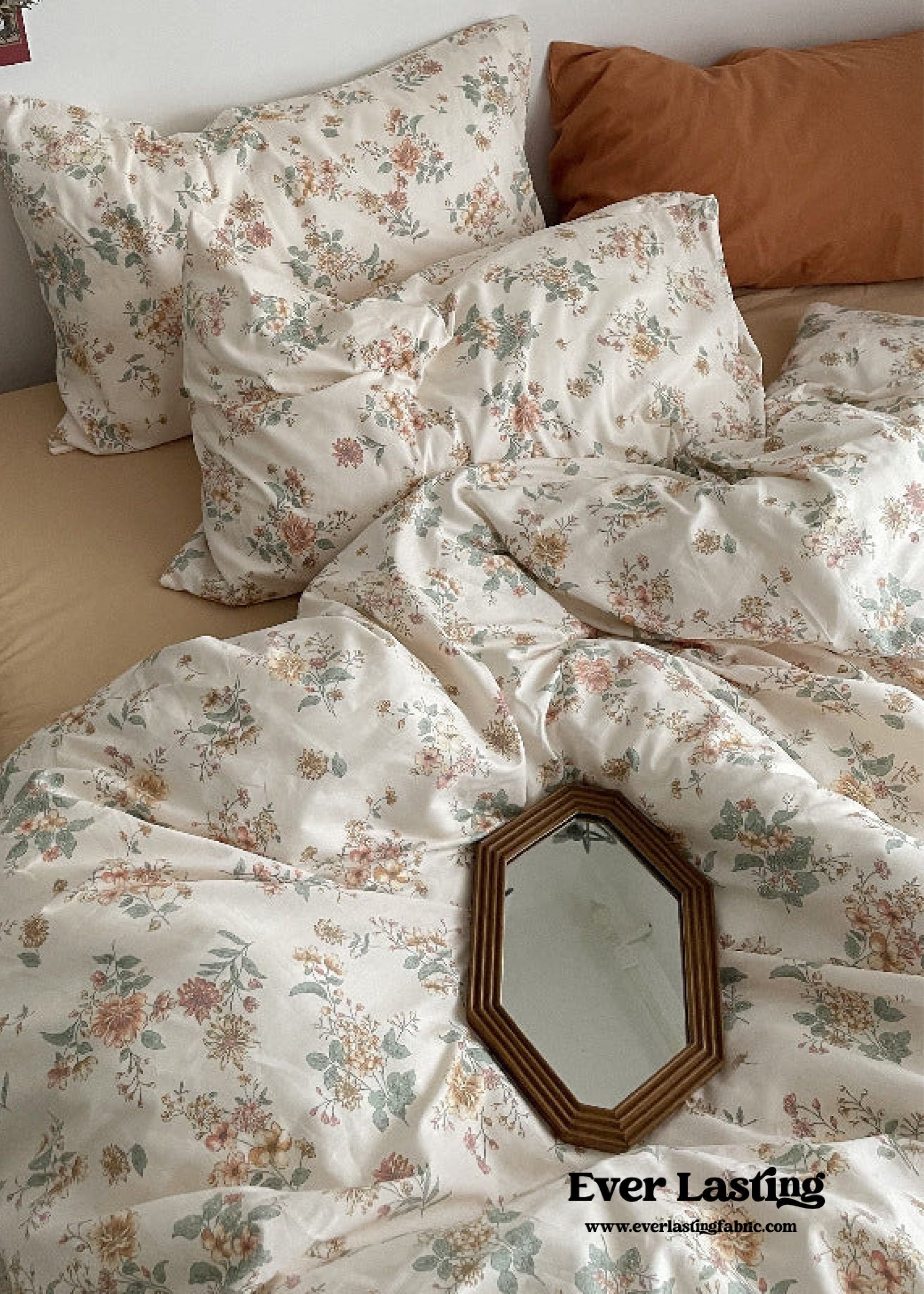 Cottage Floral Bedding Set - Orange Beige (Final Sale)