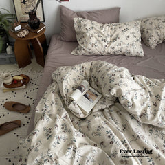 Cottage Floral Bedding Set - Dusty Purple