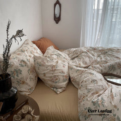 Cottage Floral Bedding Set - Orange Beige