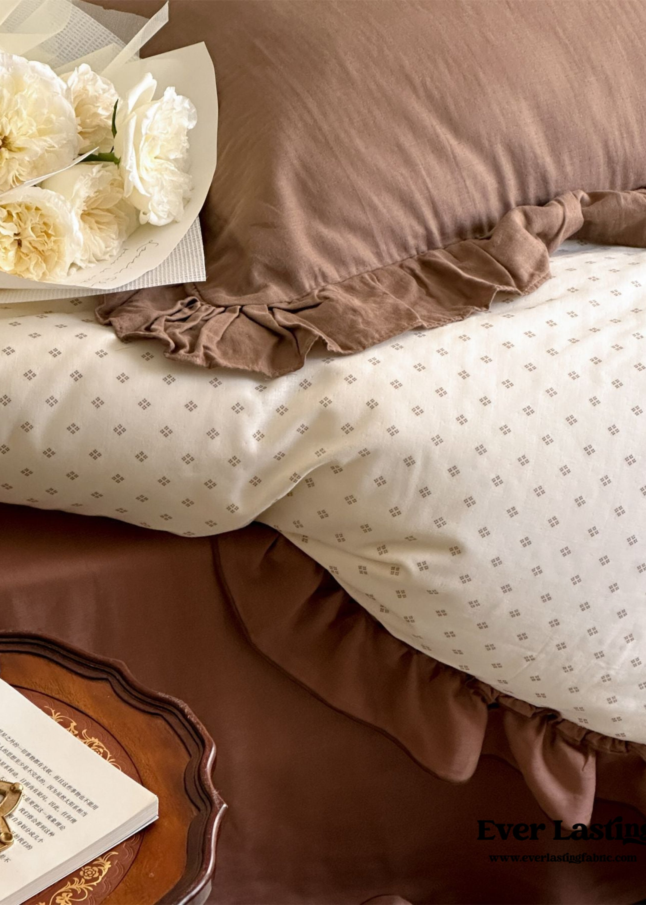 Cottage Inspired Ruffle Bedding Set - Soft Blue
